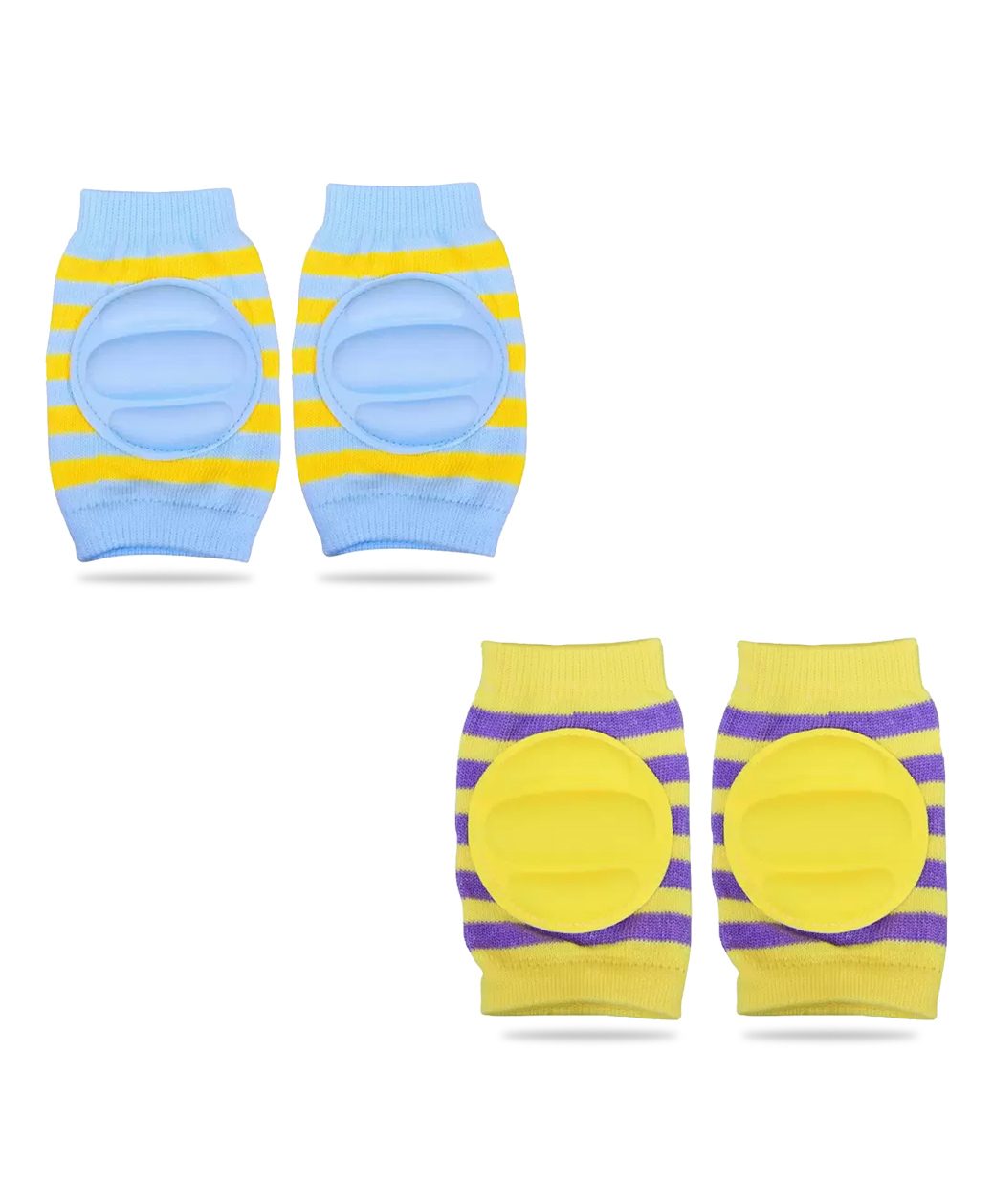 Chinmay Kids Crawling Anti-Slip Padded Stretchable Elastic Cotton Soft Breathable Comfortable Knee & Elbow Cap with Lining Pattern Pack of 2 - Multicolour-image-39