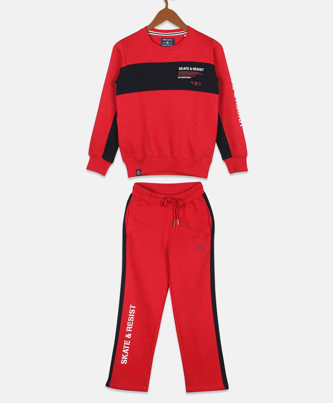 Monte Carlo Full Sleeves Colour Blocked Tracksuit - Red-picture-17