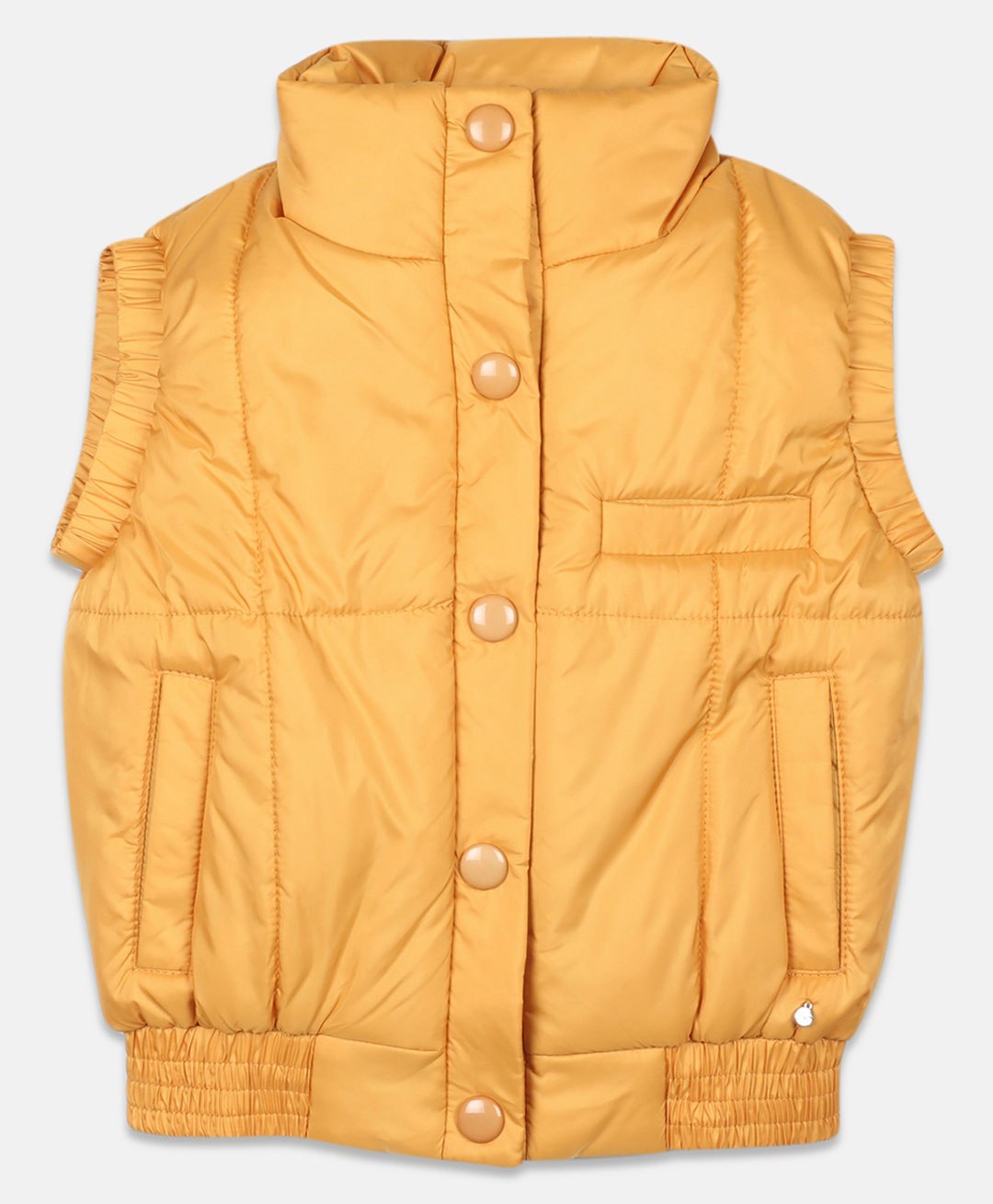 Monte Carlo Sleeveless Quilted Jacket - Mustard Yellow-picture-28