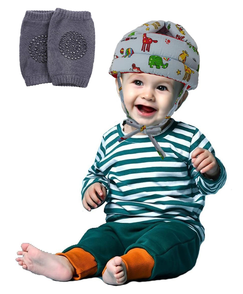 Luvlittle Adjustable Cushioned Baby Safety Helmet with Elbow or Knee Protection Pads (Color and Print May Vary)-picture-21