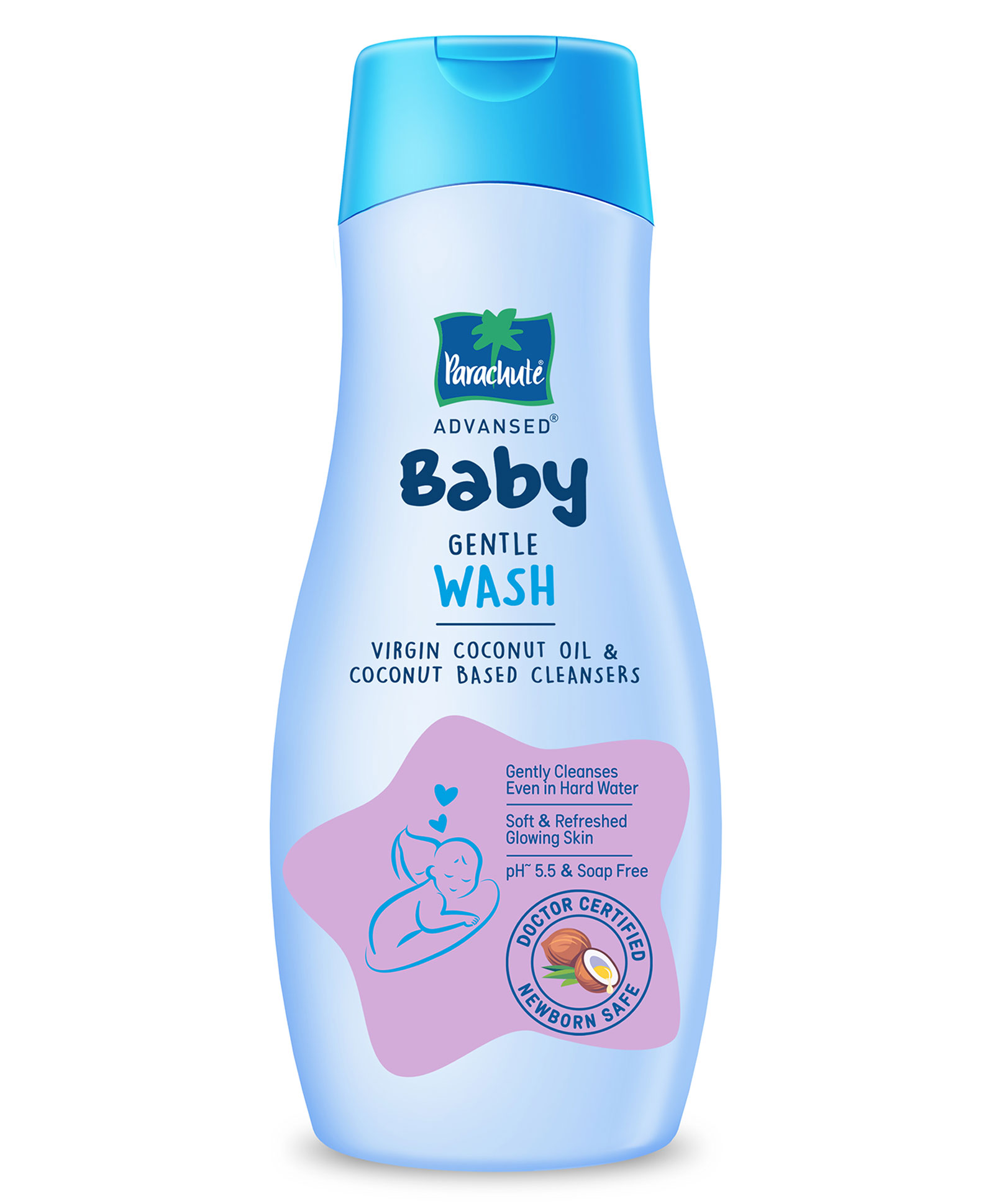 Parachute Advansed Baby Gentle Wash for New Born  Enriched with Virgin Coconut Oil  Gently cleanses in Hard water  Doctor certified-  410 ml