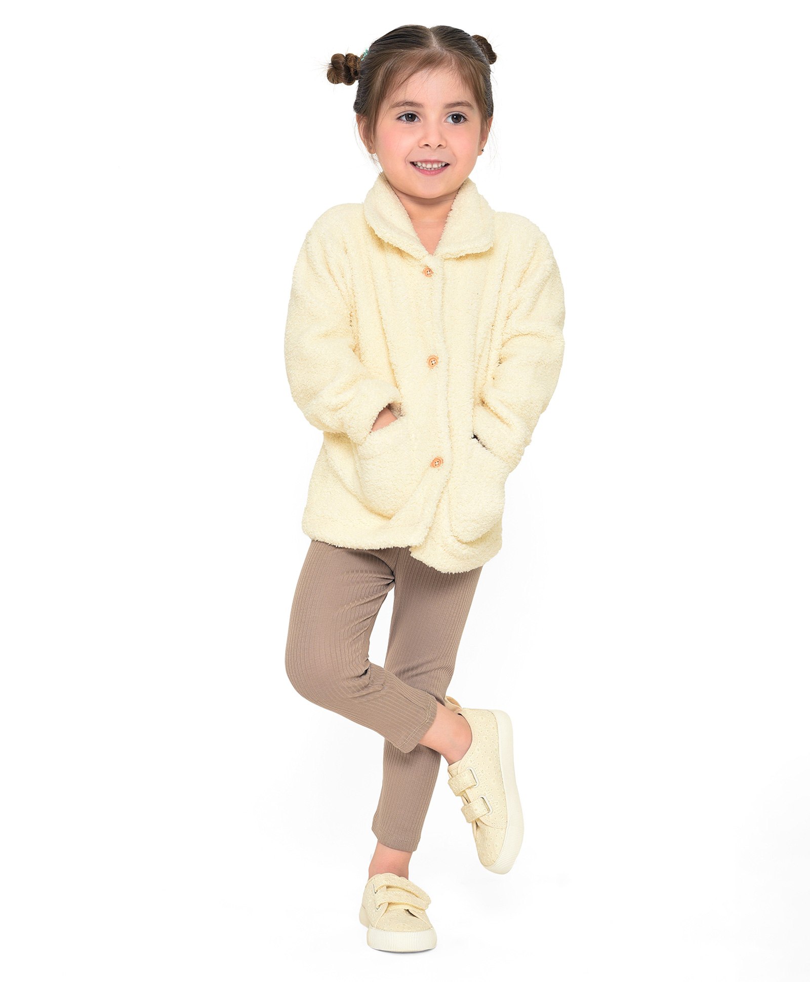 Mi Arcus  Full Sleeves Fur Lined Jacket Cream-image-7