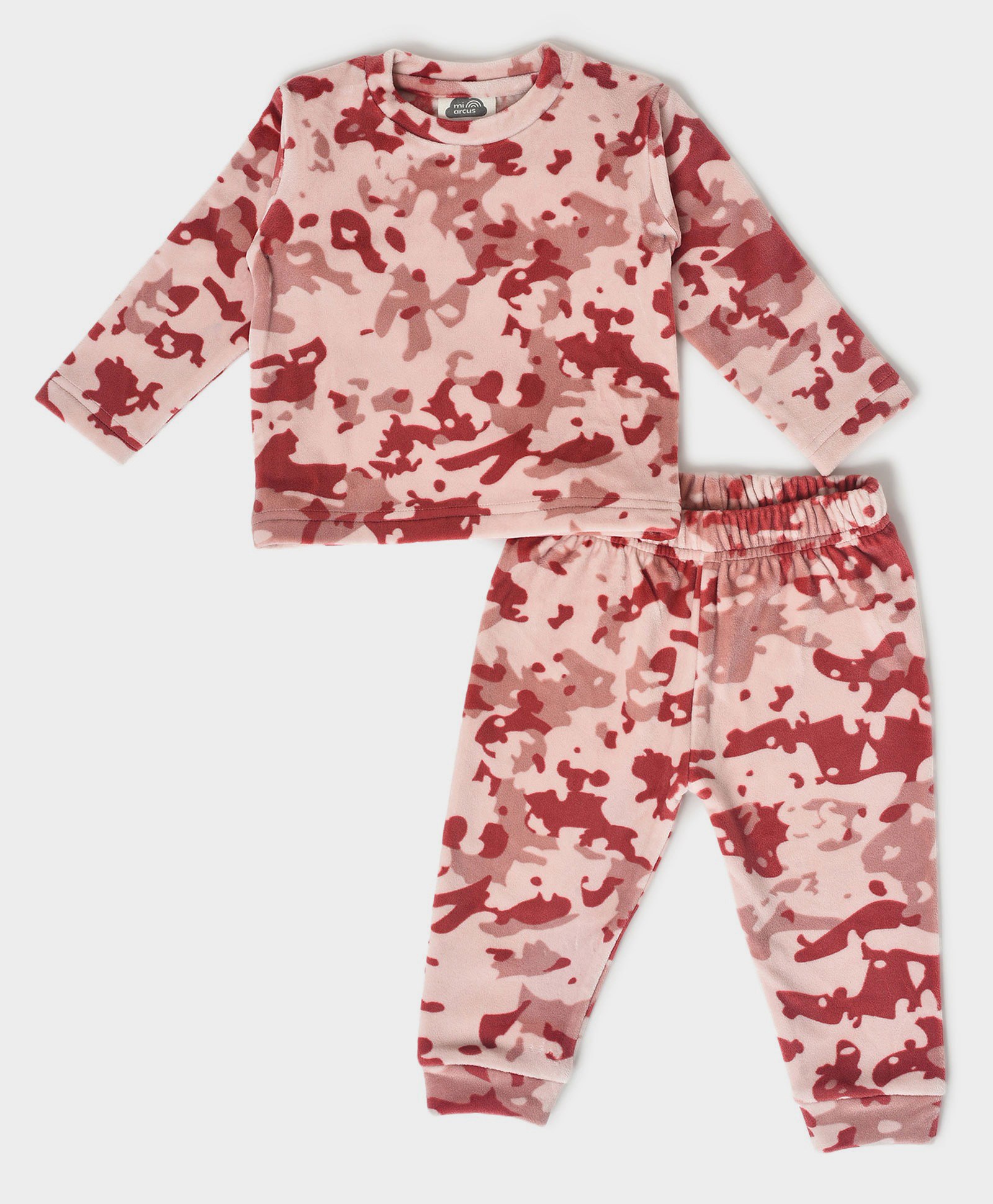 Mi Arcus 100% Polyester Full Sleeves Camouflage  Colour Abstract Winter Wear Sweatshirt & Pant Set - Peach-picture-25