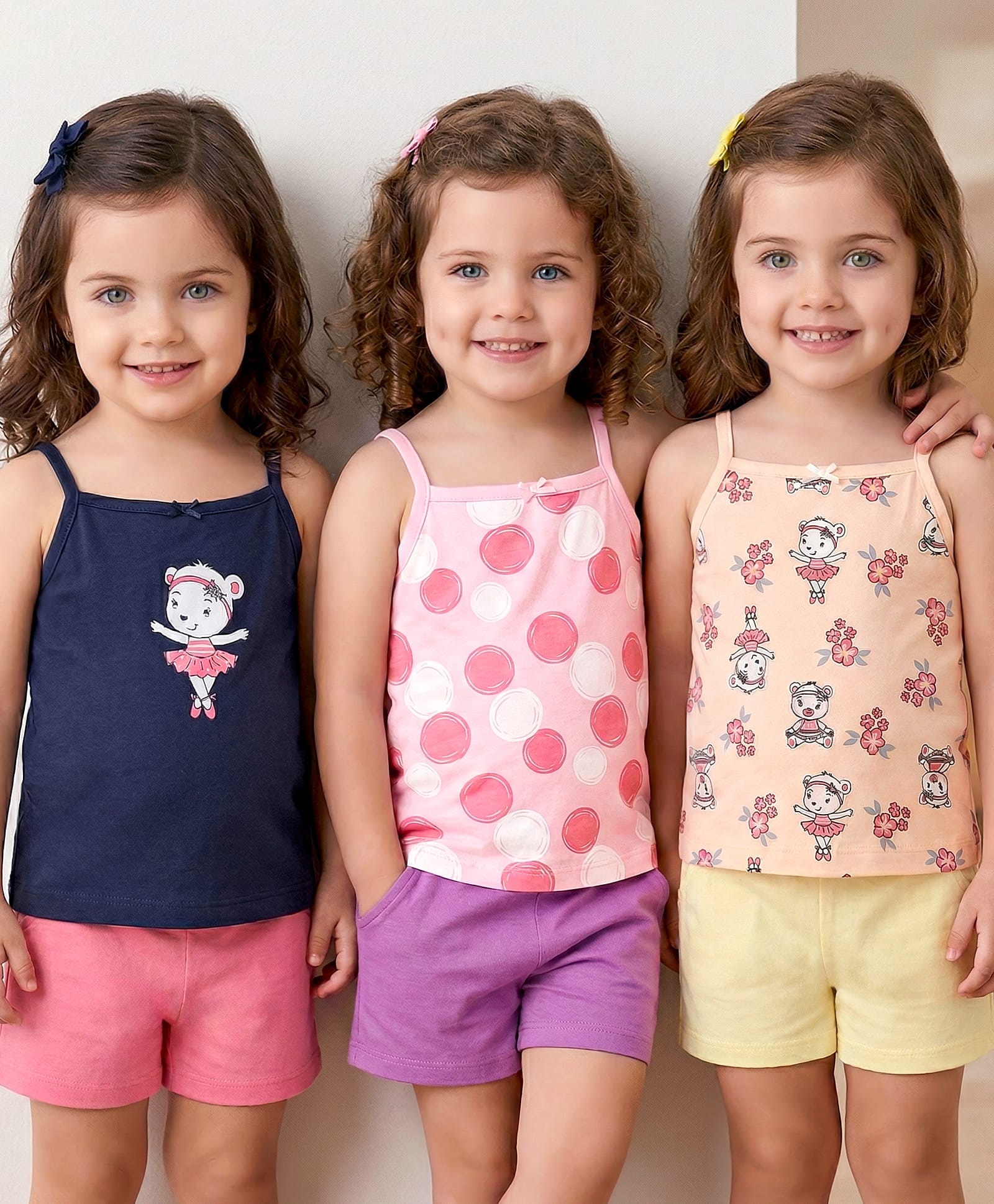 Babyoye Cotton Eco conscious Knit Sleeveless Slips Floral & Polka Dot Print Pack of 3 - Multicolor-image-38
