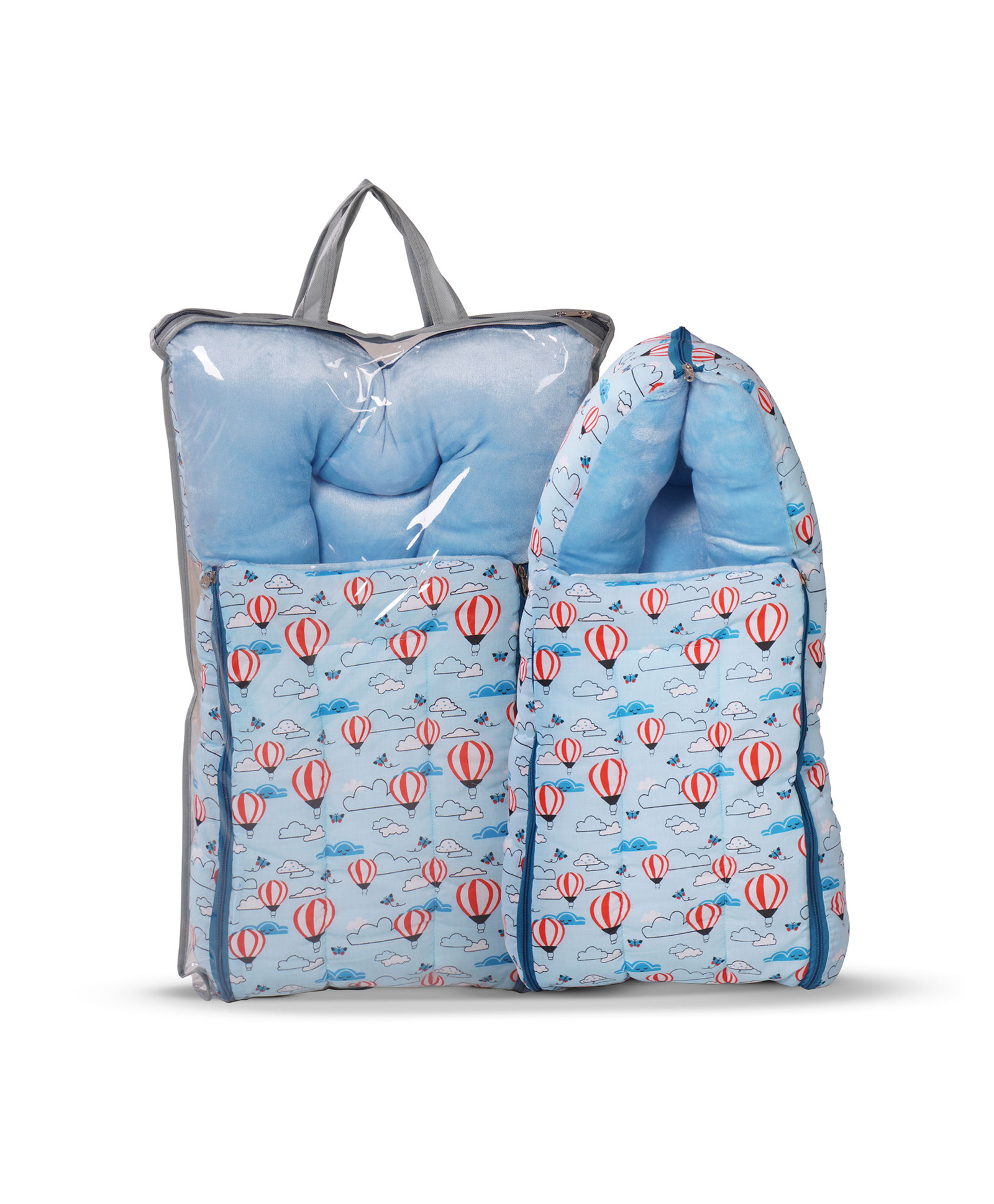 Baybee 3 in 1 Velvet Cotton Baby Bed Cum Carry Bed - Blue-picture-19