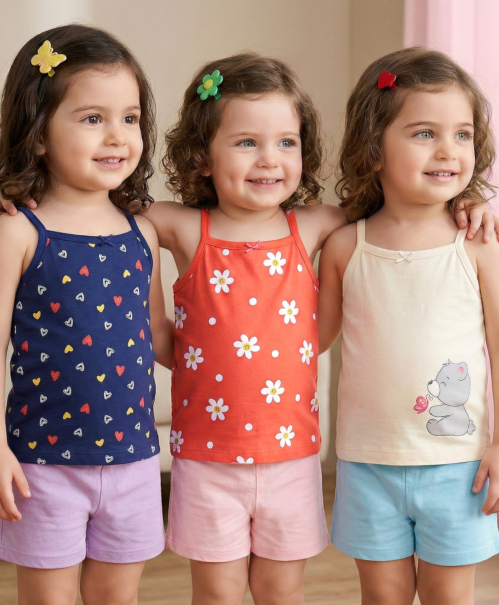 Babyoye Eco Conscious Cotton Knit Sleeveless Slips Floral Print Pack Of 3 - Multicolor-image-27