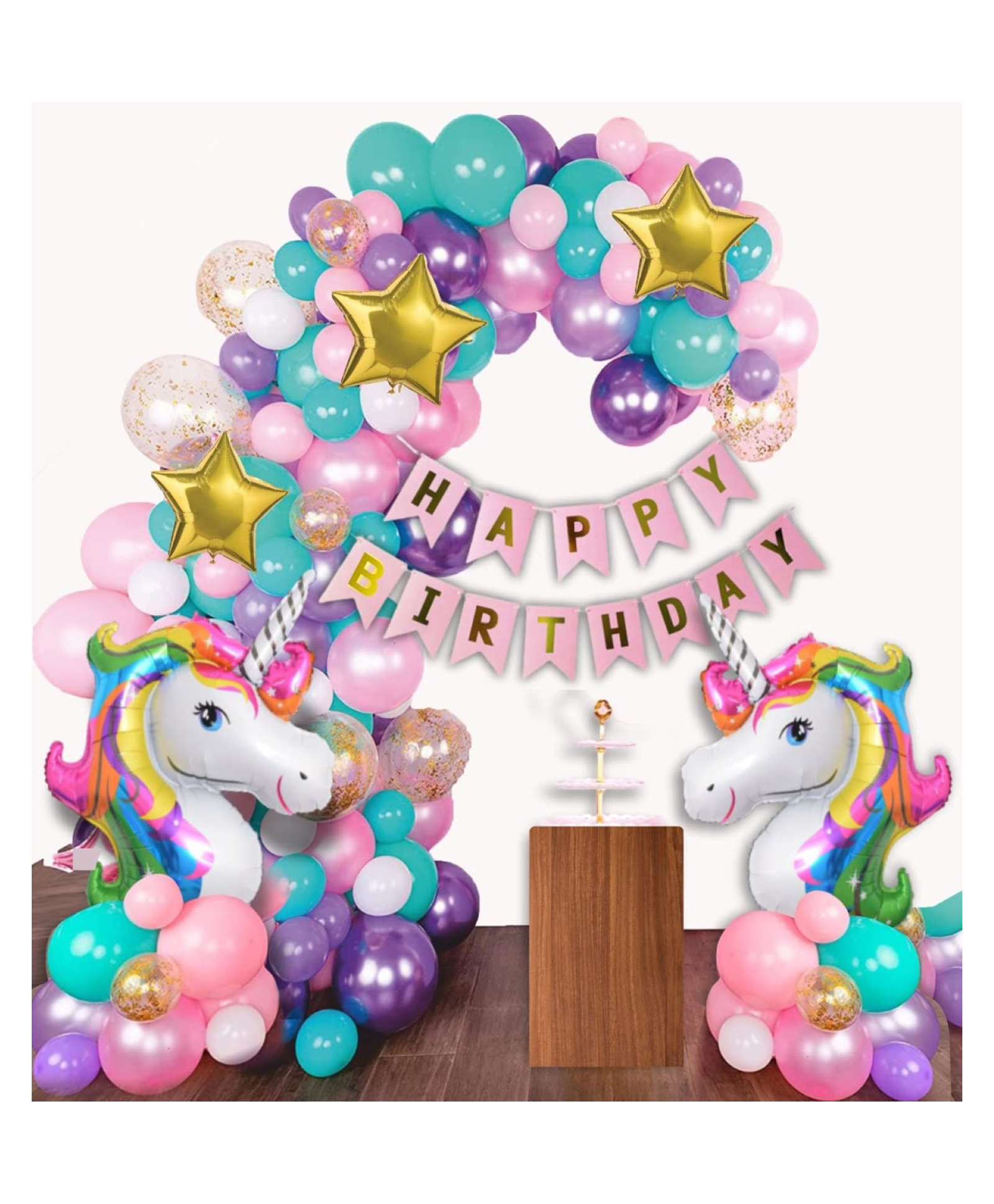 Bubble Trouble Unicorn Themed Birthday Decorations Items Combo Set - Pack of 68 Pcs-image-18