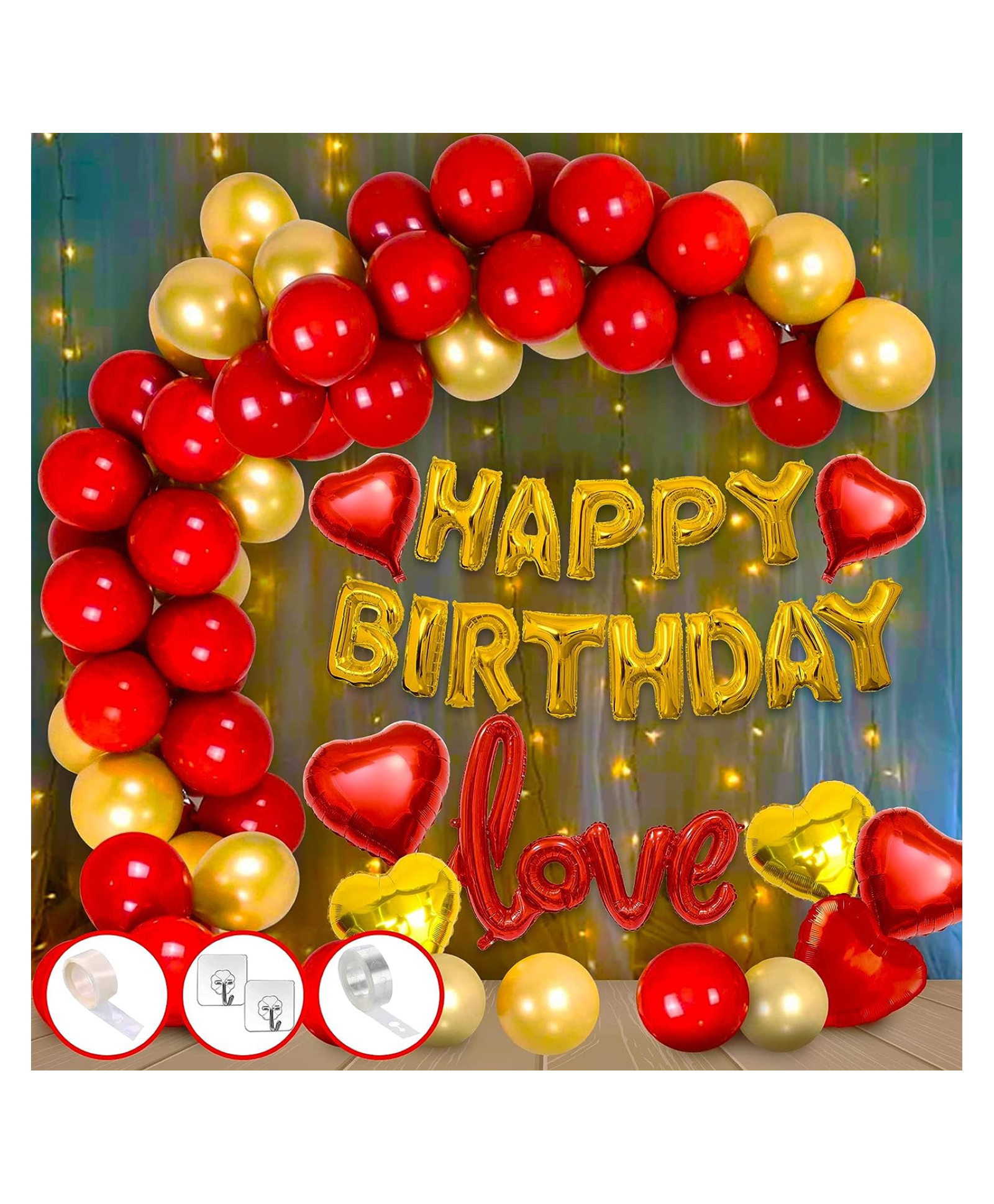 Bubble Trouble  Happy Birthday Decoration Kit With Net Curtains And Happy Birthday Banner - 66 Pcs-image-27