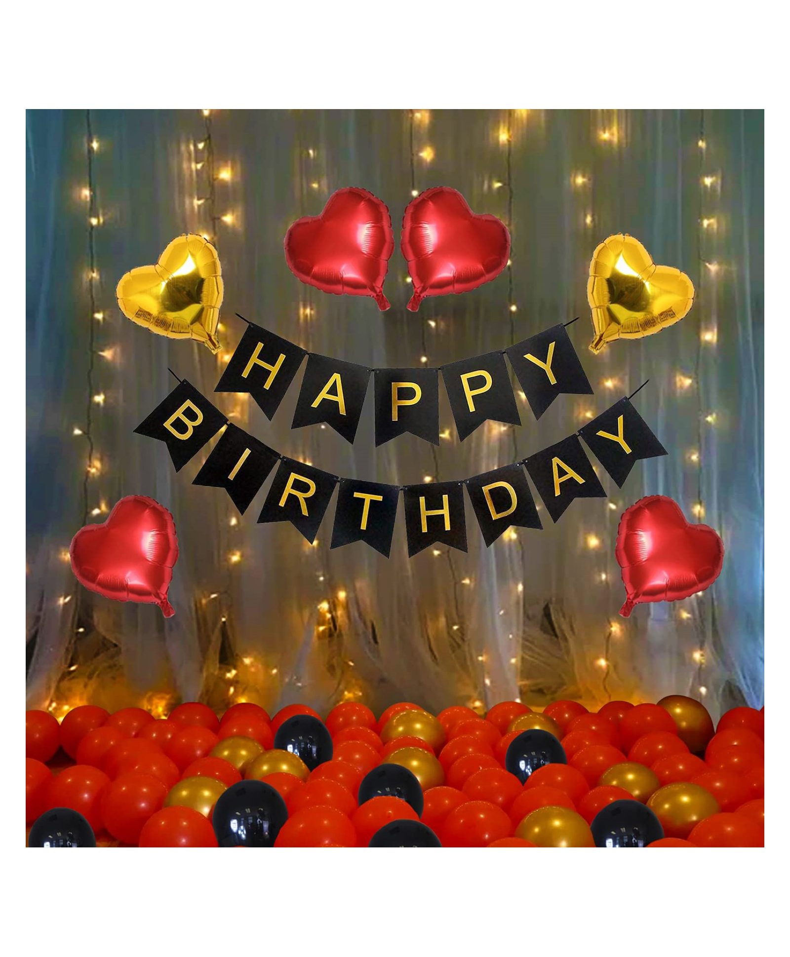 Bubble Trouble Happy Birthday Decoration Set For Husband Wife Girlfriend - 71 Pcs Packets-image-28