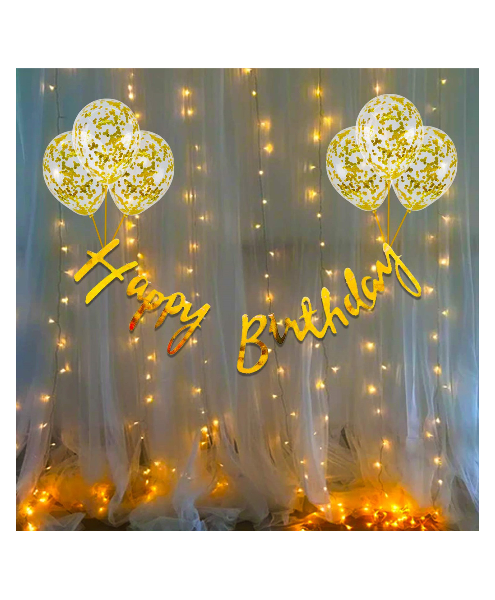 Bubble Trouble Birthday Decoration Items Kit  with Fairy Light - 10 Pcs-image-49