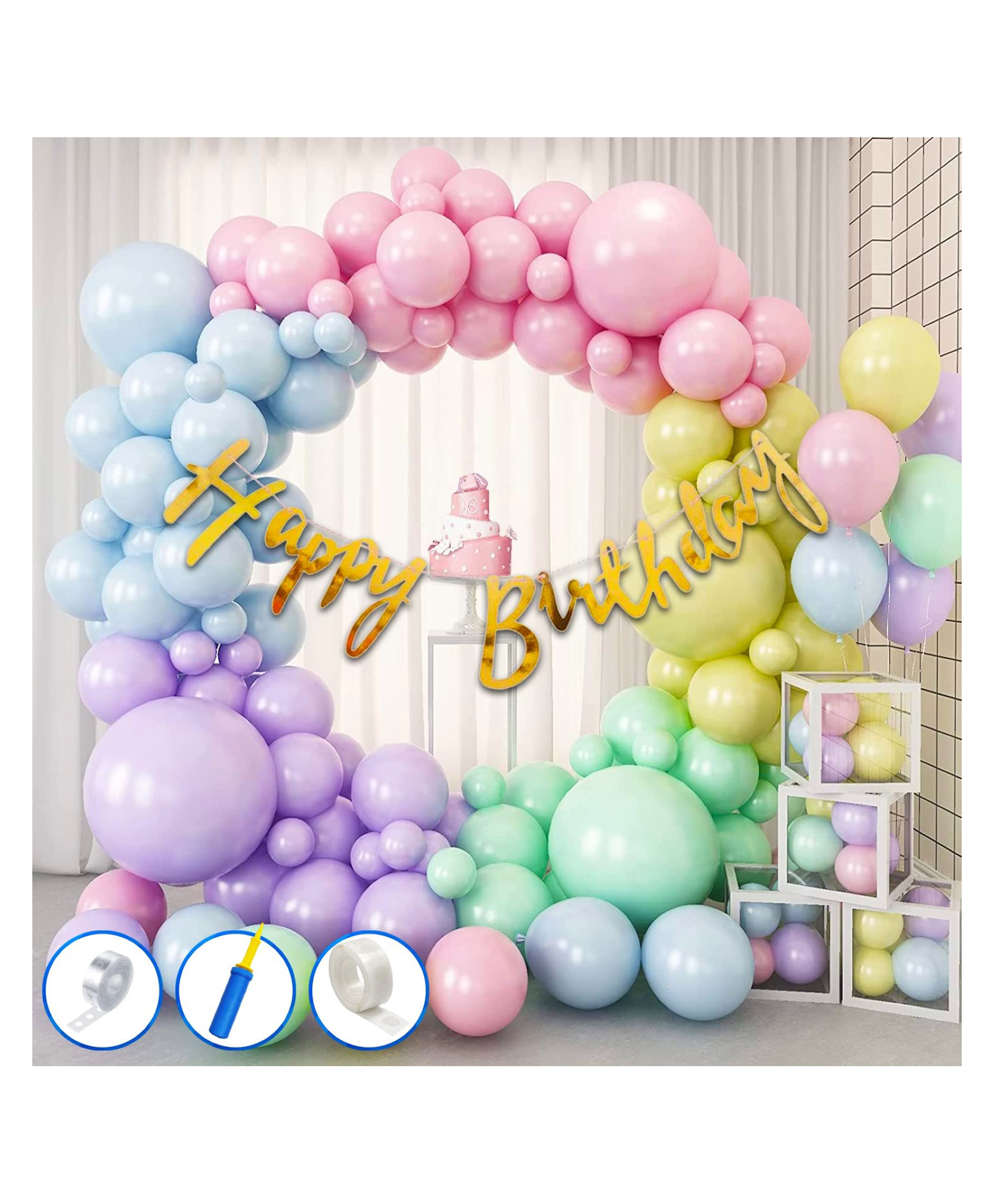 Bubble Trouble Rainbow Theme Birthday Decorations - Pack of 54-image-33