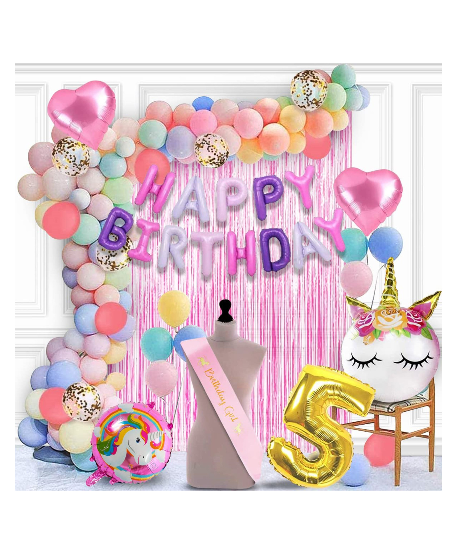 Bubble Trouble  Unicorn Theme Birthday Decorations Items Combo Set 5th Birthday 51 Pcs Kit For Happy Birthday Decoration Kit Unicorn Birthday Decorations Baby Birthday Decoration Items-image-13