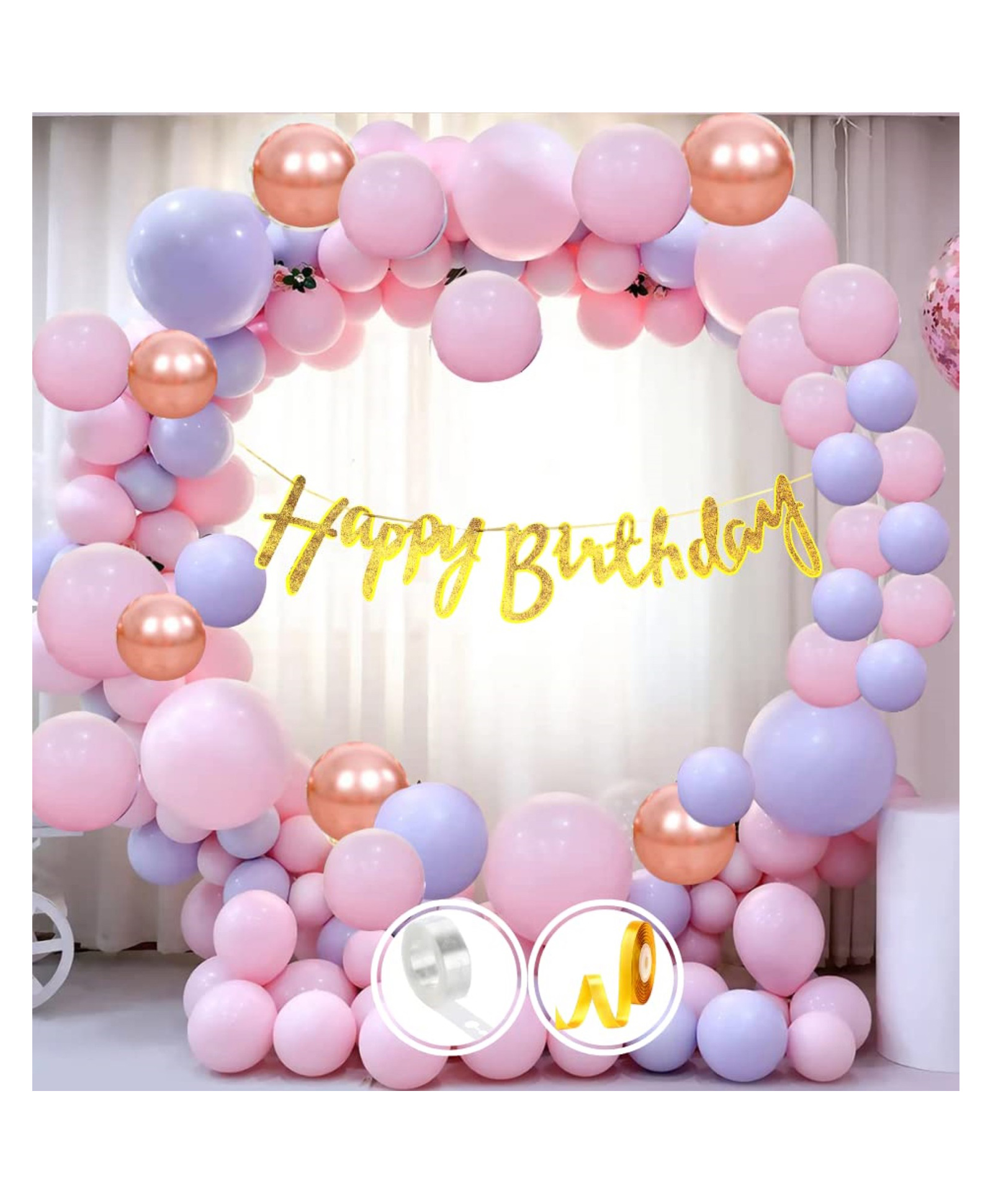 Bubble Trouble Purple Pink birthday Decoration Items - 61 Pieces-image-6