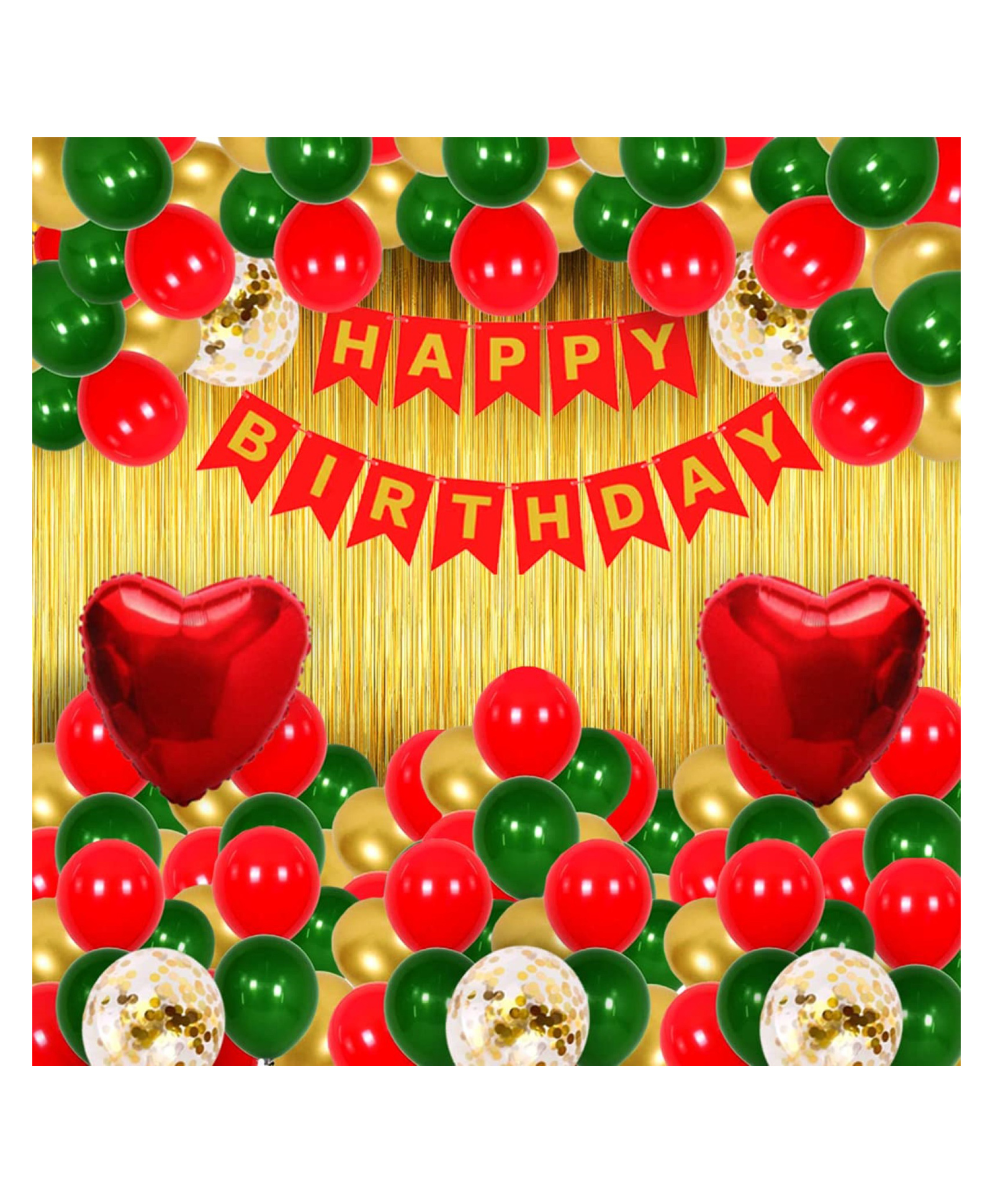 Bubble Trouble Happy Birthday Balloons Decoration Set for Husband Boys Kids Balloons Items Combo with Fringe Foil Curtains Banner & Latex Metallic Balloons Pack of 33 Pcs-image-13