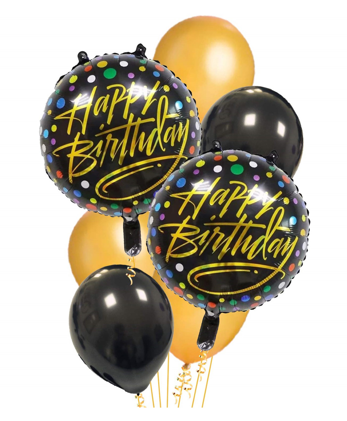 Bubble Trouble Happy Birthday Foil Balloon Party Decoration Comb Multicolour - Pack of 7-image-26