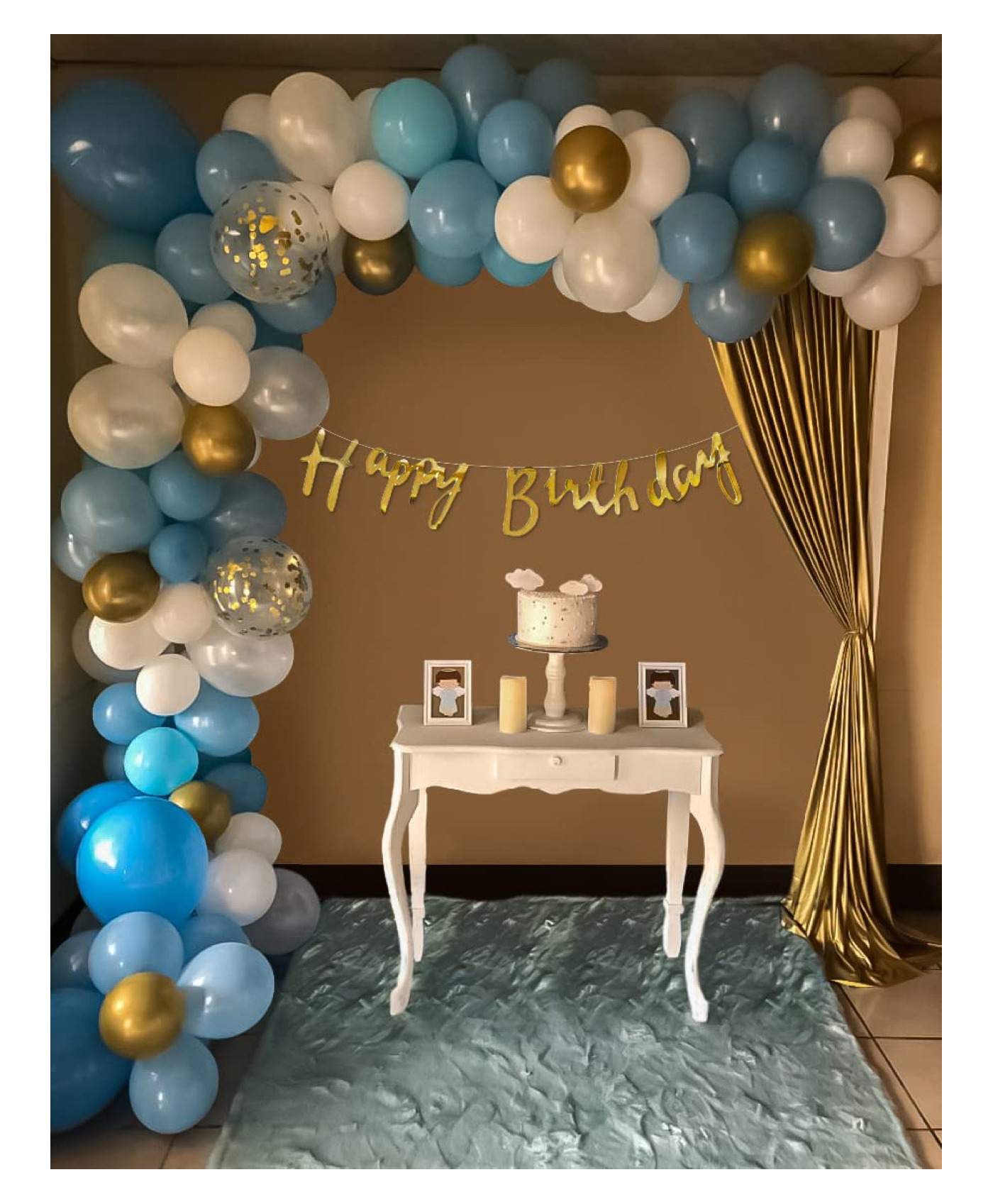 Bubble Trouble Birthday Decoration Items Balloons Gold Confetti & Happy Birthday Banner Pack of 70 - Multicolour-image-33