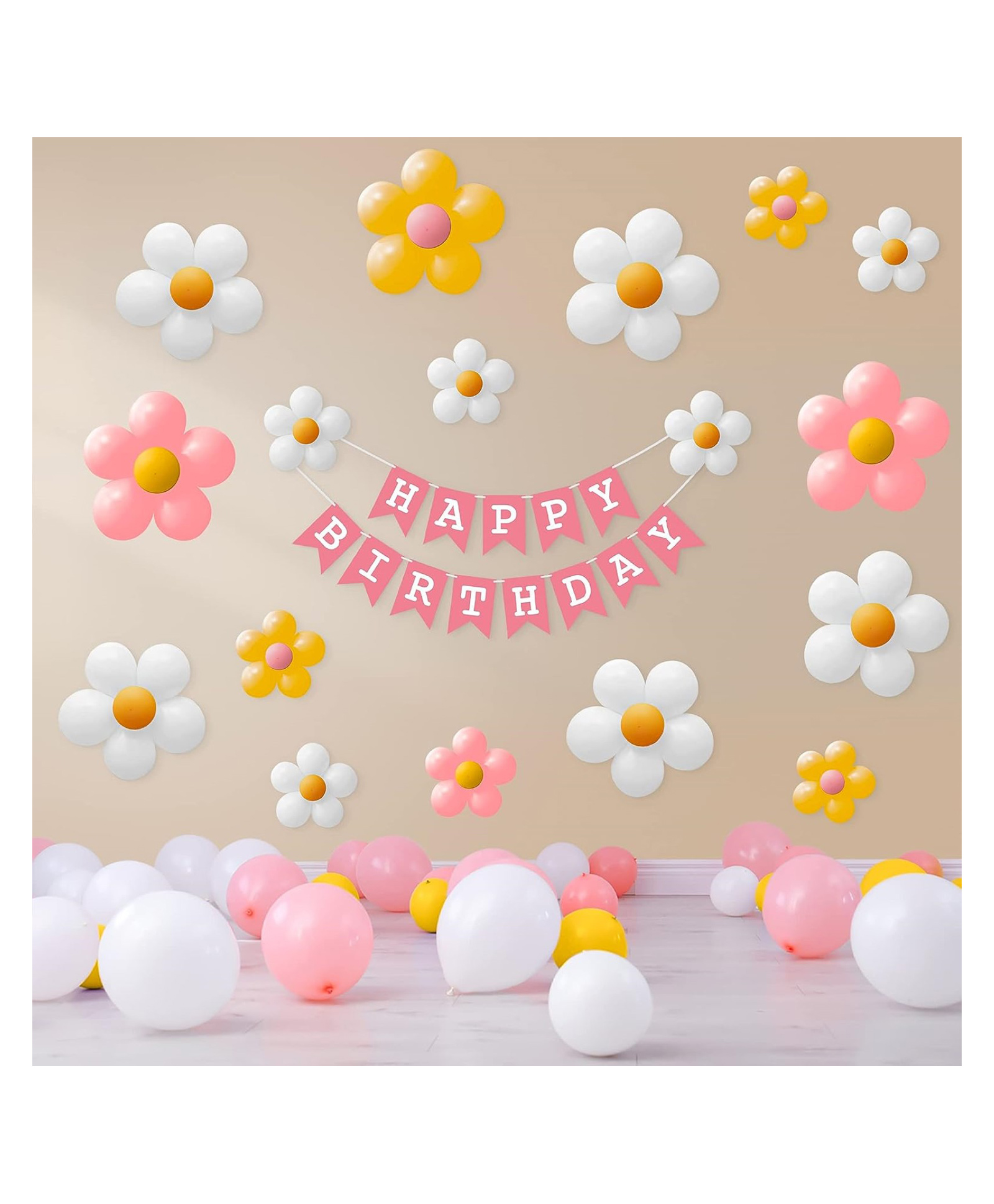 Bubble Trouble Birthday Decoration Items with Flower Balloons Clip Set of 65 - Multicolour-image-33