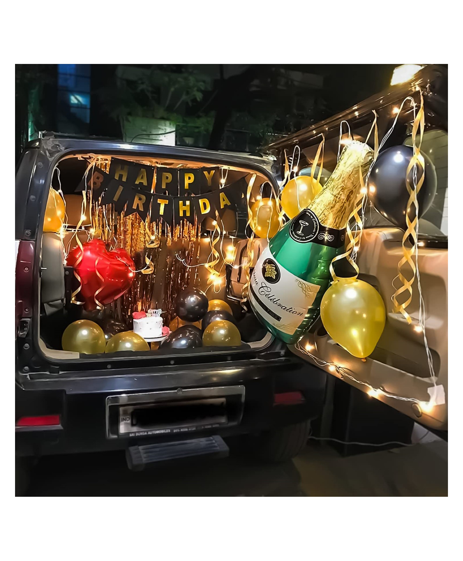 Bubble Trouble Car Theme Birthday Decorations Items Kit 1 Happy Birthday Banner Red 1 McQueen Car Character Foil Balloon 2 Round Shape Car Foil Balloon - Multicolour-image-15