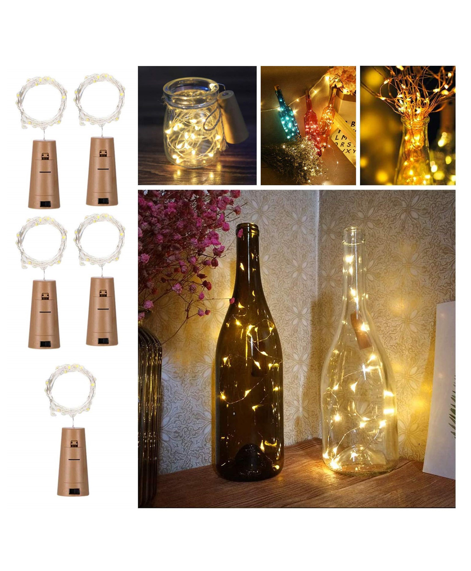 Bubble Trouble Bottle Lights for Decoration 5 Pcs Cork Lights for Bedroom Decoration Bottle LED Lights  Lights for Home Decoration-picture-13