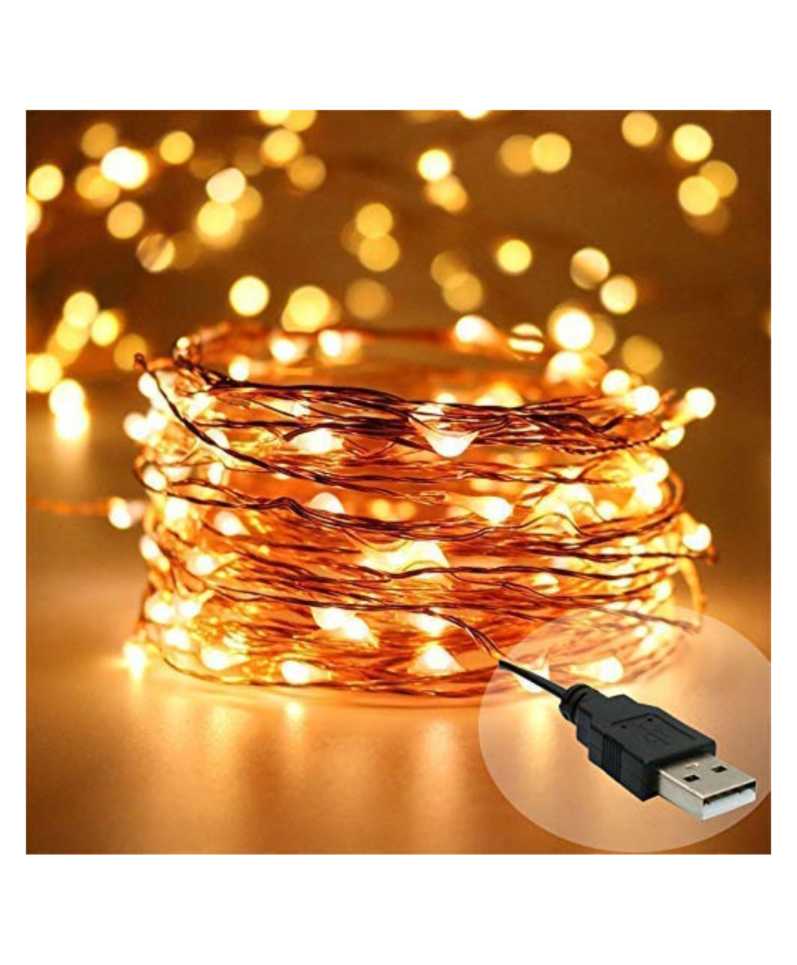 Bubble Trouble Copper Fairy String Lights with USB Cable for Home Decoration 5 Meters(LED ) - Multicolor-image-46