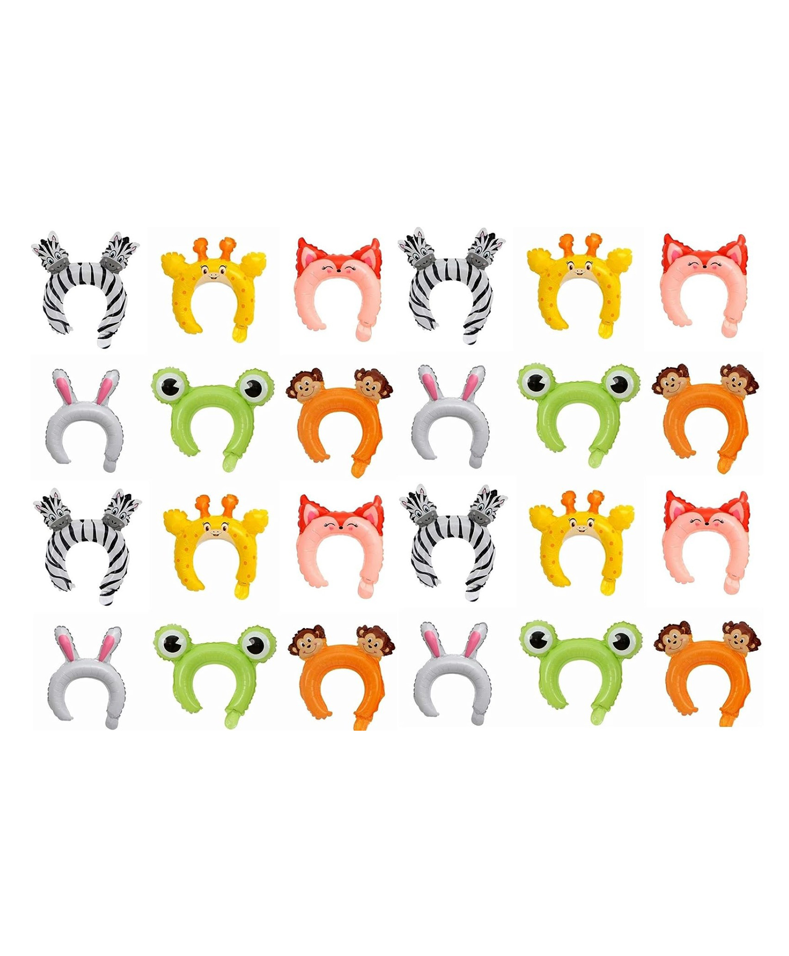 Bubble Trouble Theme Foil Balloons Headbands Jungle Theme Multicolor - Pack of 24