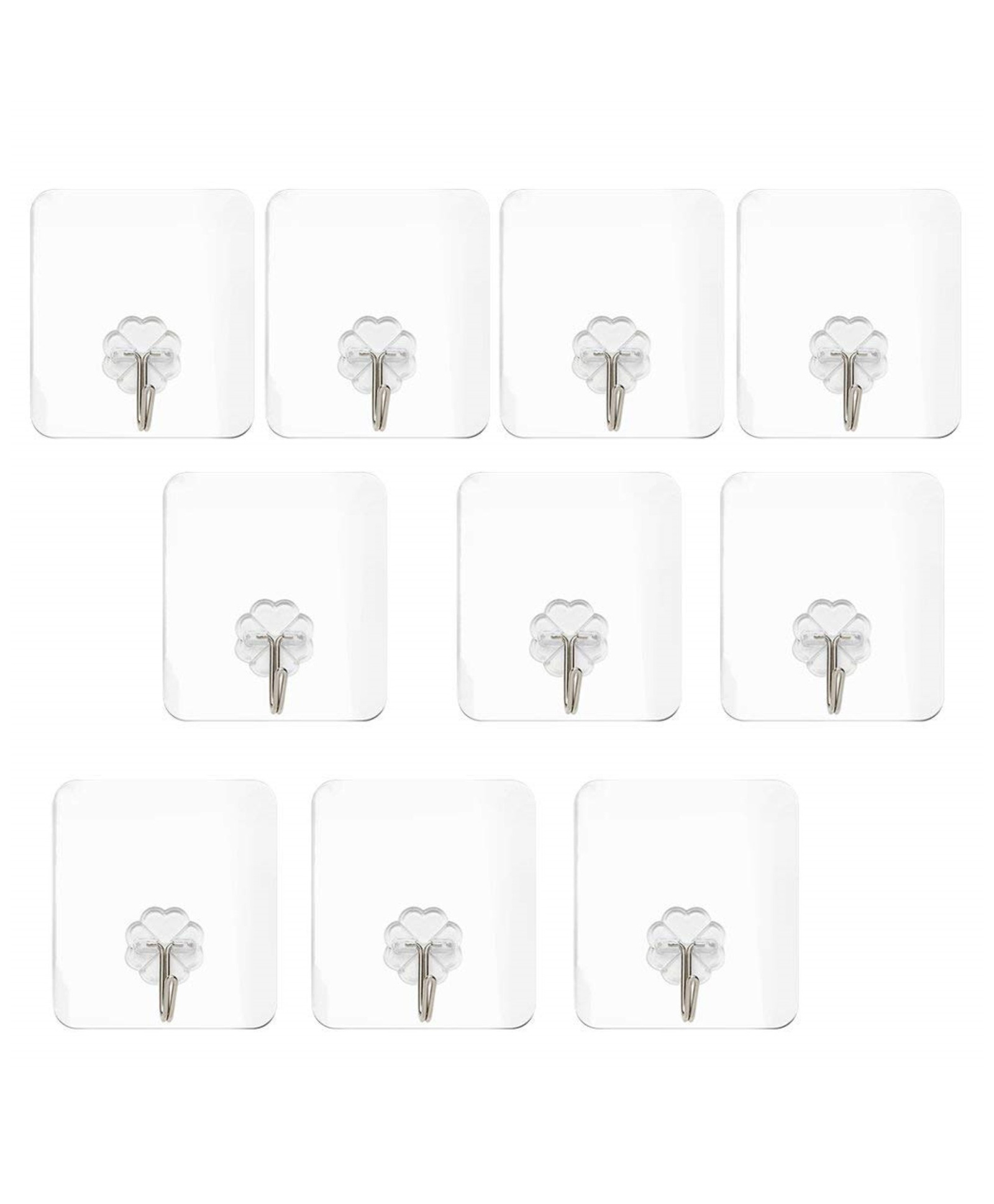 Bubble Trouble Waterproof Stick on Adhesive Stronger Plastic Wall Hooks Max Load 15 kg Pack of 10 - White-image-37