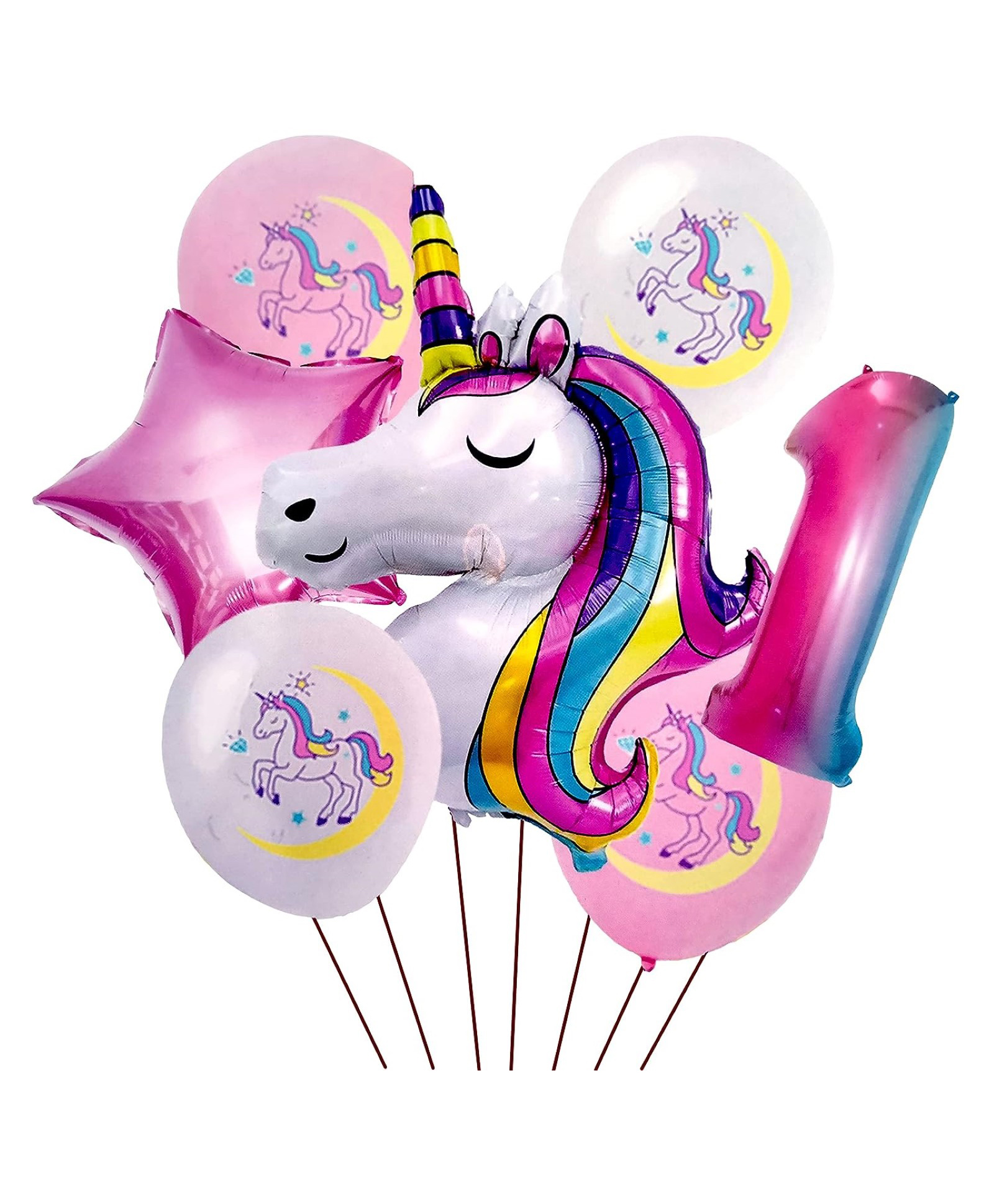 Bubble Trouble Unicorn Theme 1st Birthday Decorations Kit - Set of 7 Pcs-image-15