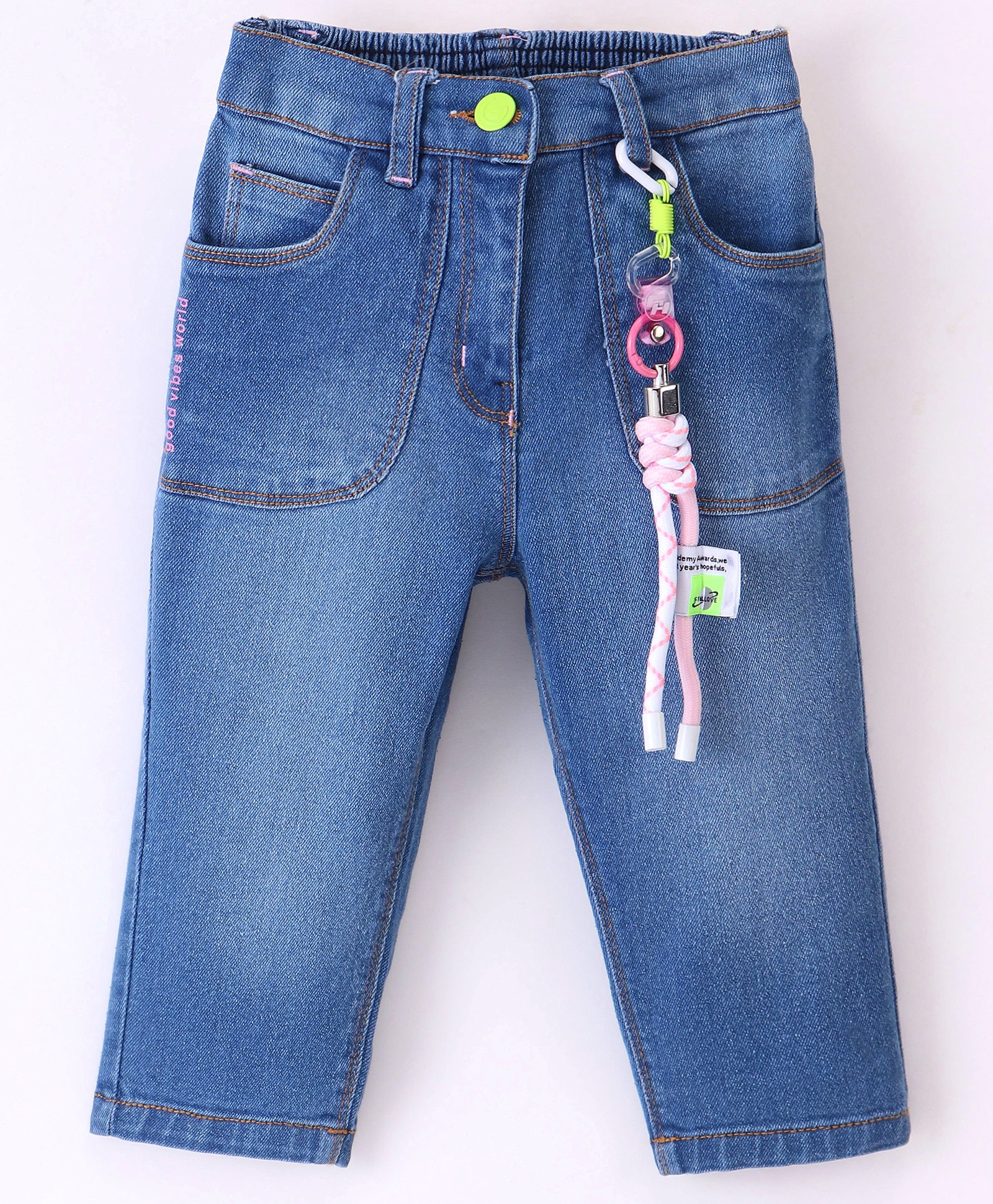 Little Kangaroos Denim Full Length Washed Jeans - Light Blue-picture-24
