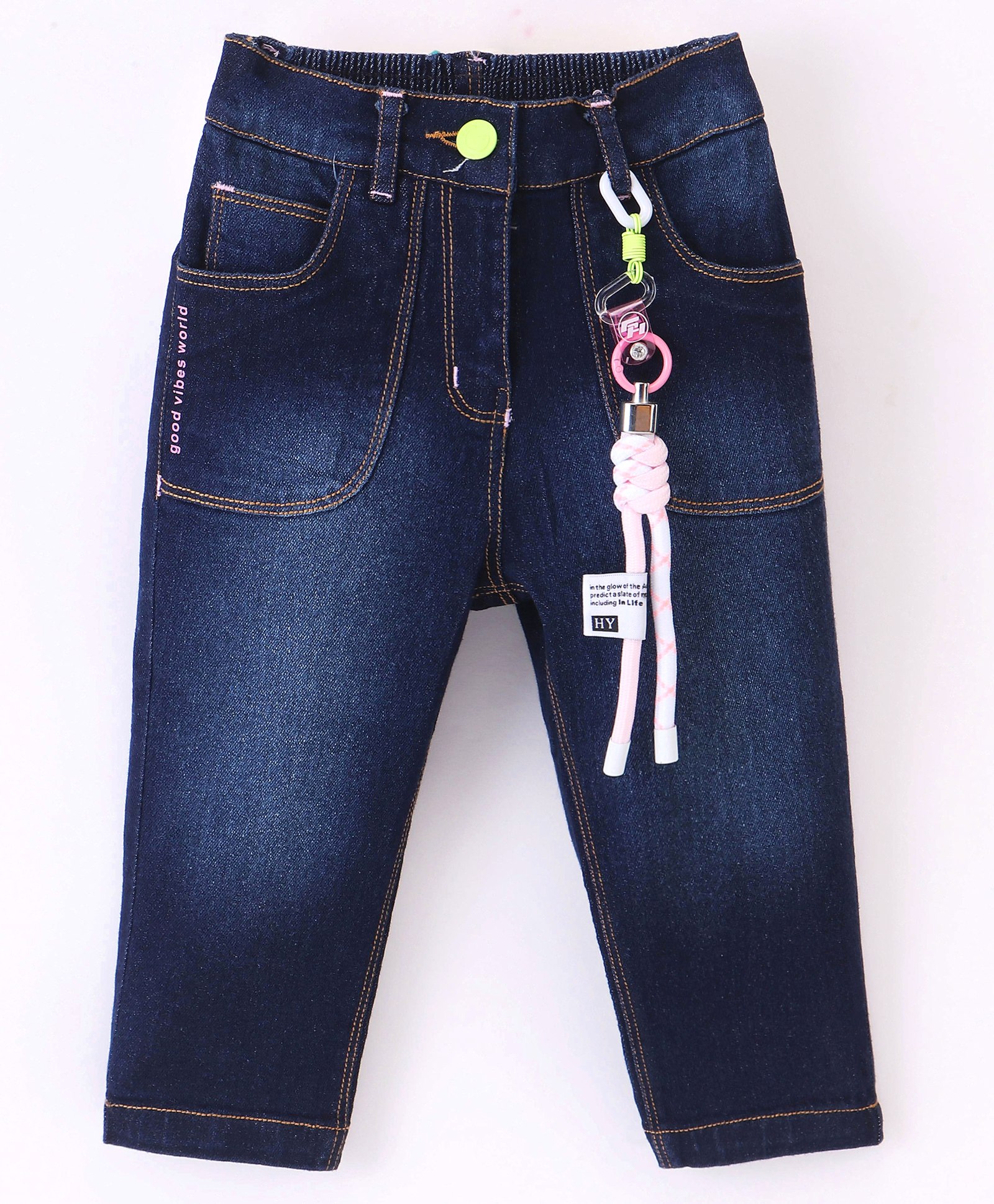 Little Kangaroos Denim Full Length Washed Jeans - Dark Blue-picture-15