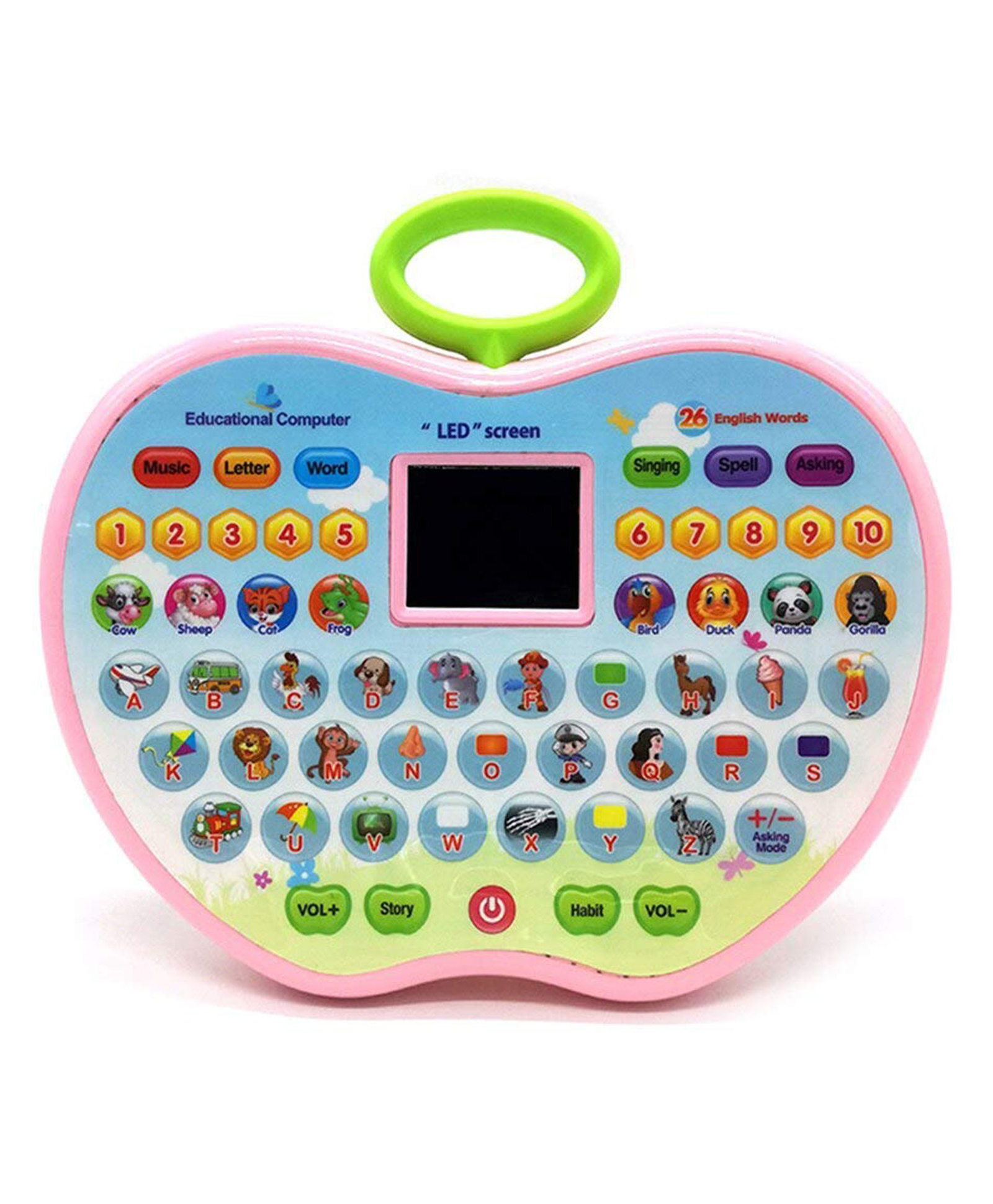 Zyamalox Educational Computer ABC and 123 Learning Kids Laptop with LED Display and Music - Multicolor-image-1