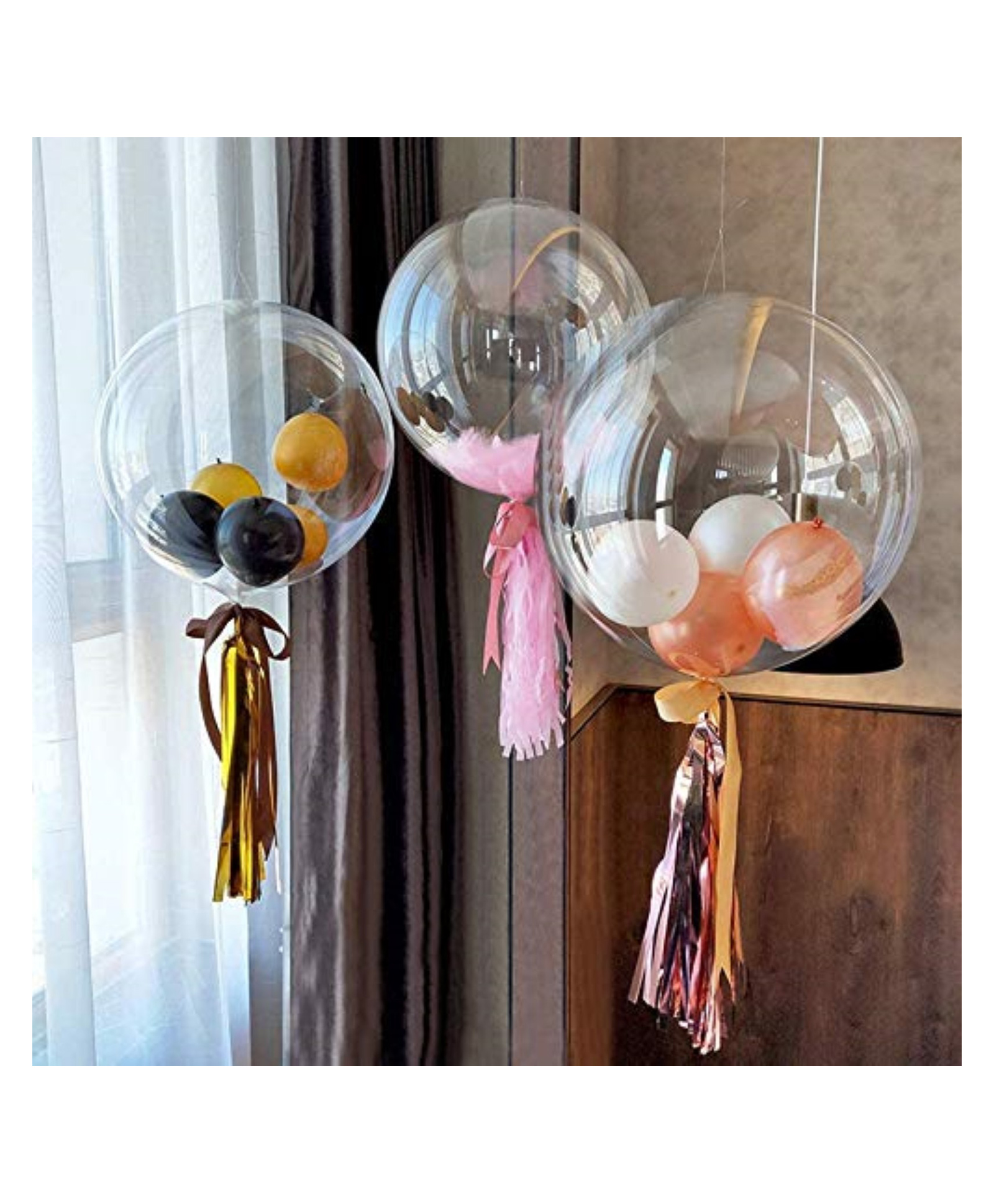 Bubble Trouble 20 Inch Crystal Clear Transparent Bobo Polyvinyl Chloride Balloons  - Pack of 10