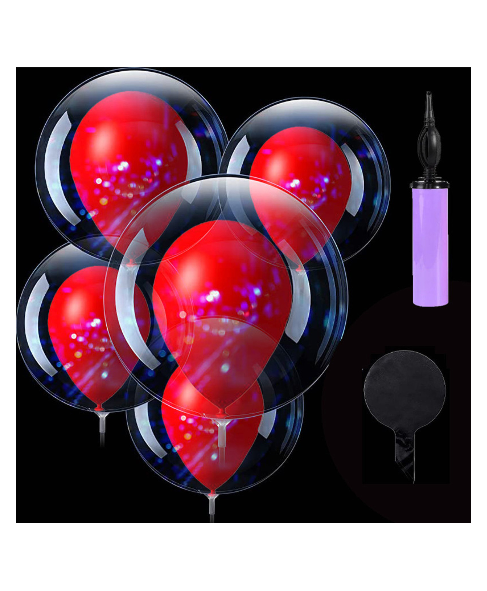 Bubble Trouble Transparent Bobo Balloons Birthday Wedding Anniversary Indoor Outdoor items Red latex Balloon Decoration Family Reunion Party Supplies Items Pack of 11-image-48