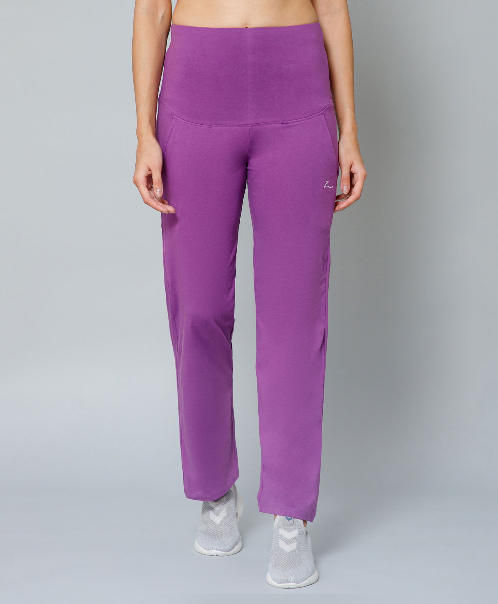 Zelena High Waisted Maternity Postpartum Trouser With Pockets - Light Purple-picture-16