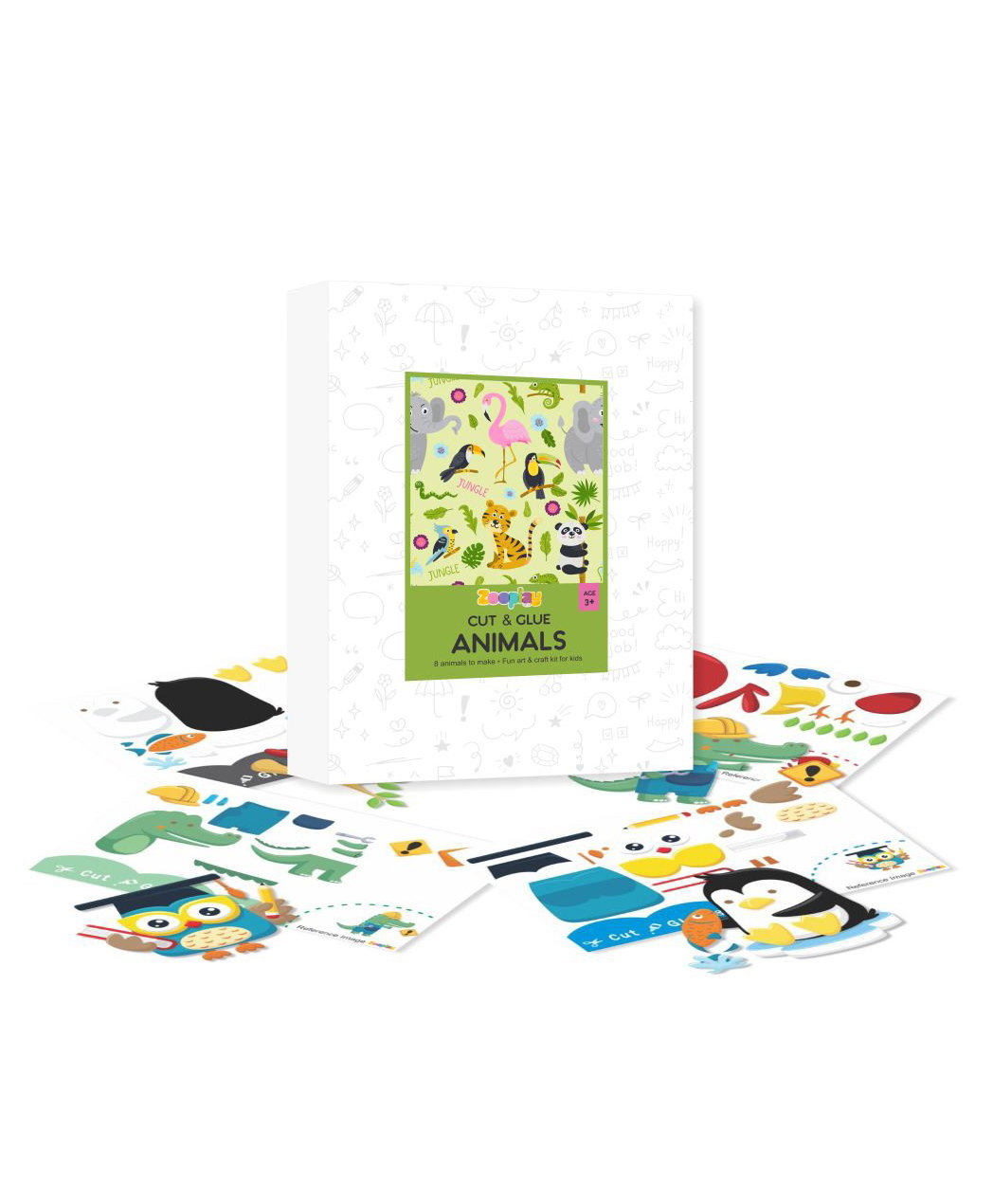 zooplay india Doxbox Cut n Glue Activity Animals Multicolor Pack of 8 Animals Cutouts-picture-28