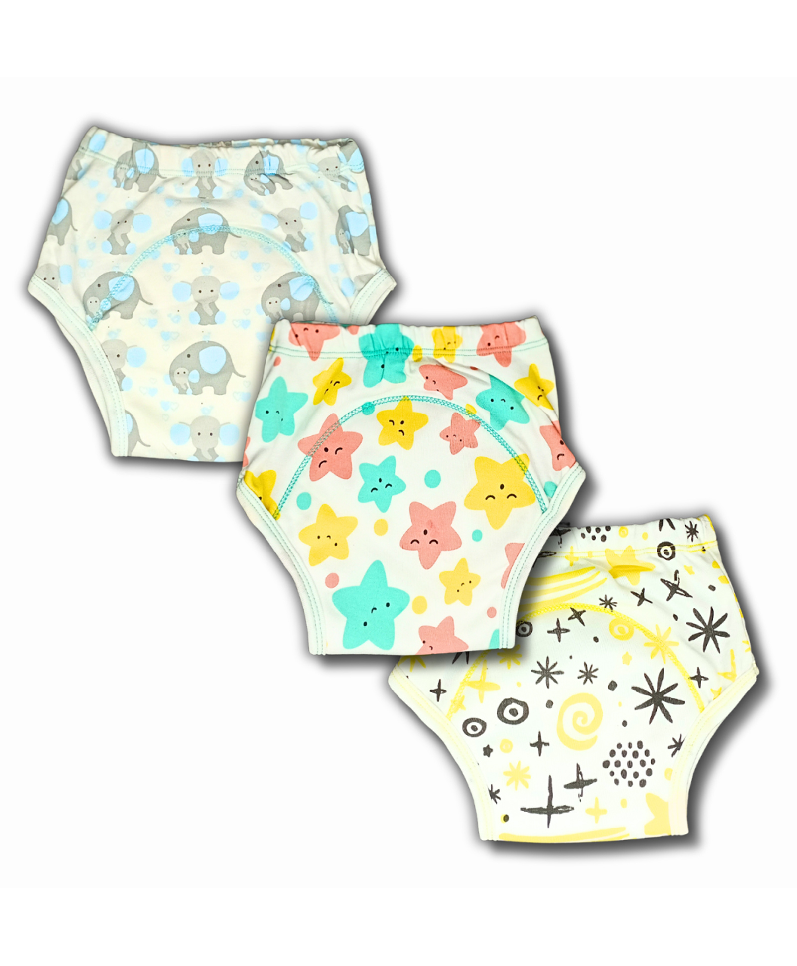 Kindermum Ele Star Combo Set of 3 Training Pants Medium - Multicolor-image-18