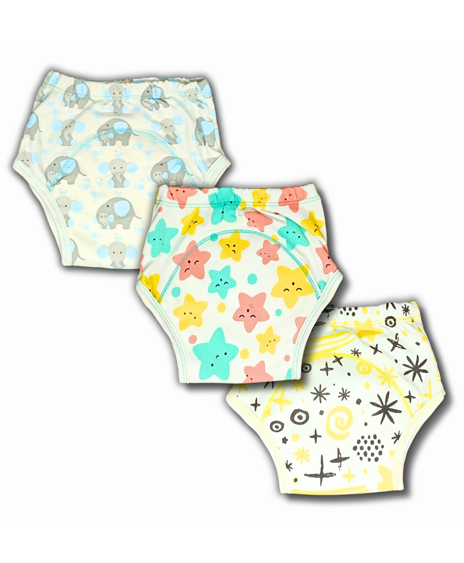 Kindermum Ele Star Combo Set of 3 Training Pants Extra Large - Multicolor-picture-22