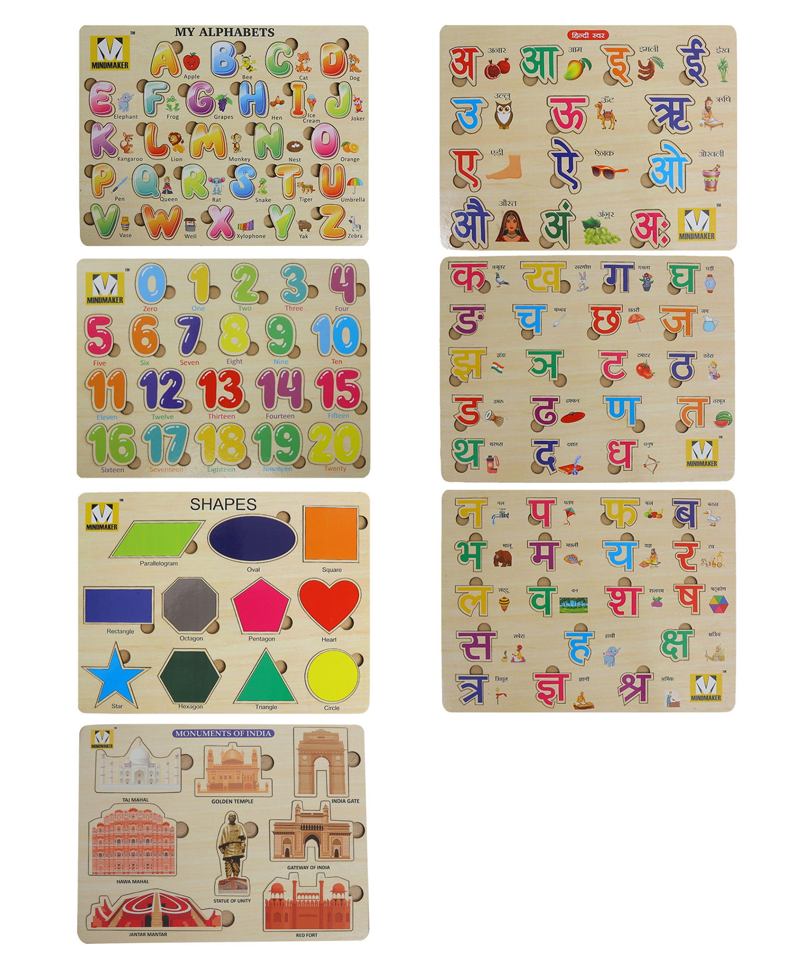 MINDMAKER Wooden Puzzle without Knobs Educational and Learning Toy - 115 Pieces-image-26
