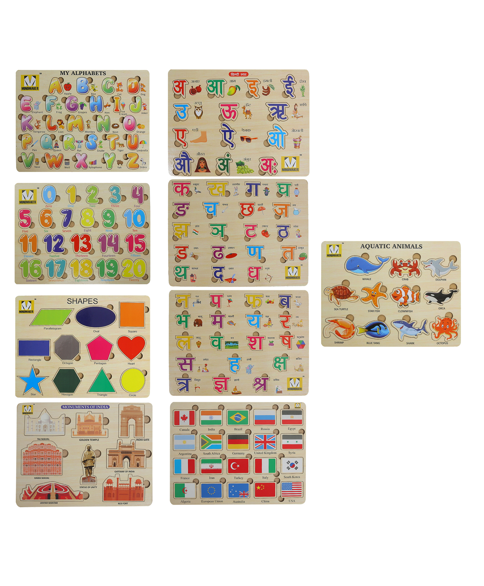 MINDMAKER Wooden Puzzle without Knobs Educational and Learning Toy - 146 Pieces-image-23