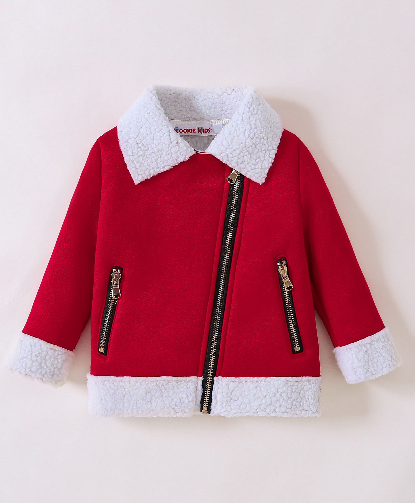 Kookie Kids Full Sleeves Jacket Solid Colour - Red-image-49