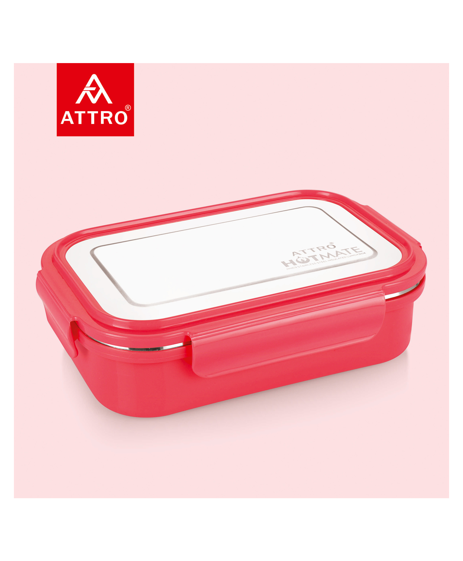 Attro Hotmate Stainless Steel Insulated Airtight Leak Proof Lunch Box - Pastel Peach-picture-3