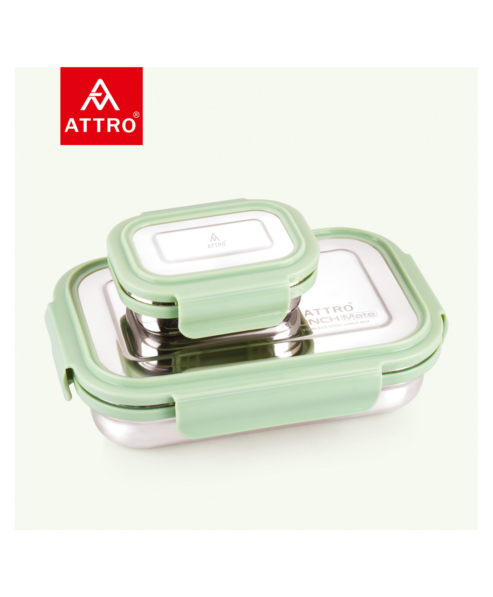 Attro Lunchmate Stainless Steel Airtight Leak Proof Lunch Box - Green-picture-20