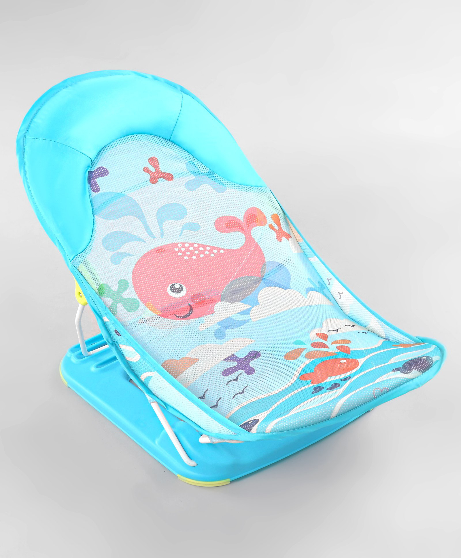 Babyhug Anti Slip Baby Bather with Aqua Print- Blue