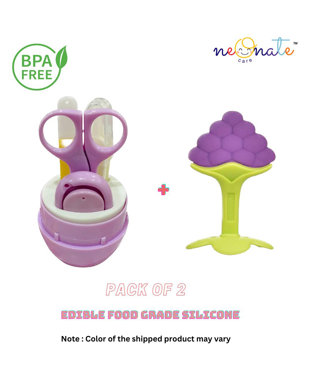 NeonateCare Baby Grooming Kit with Baby Soft Silicone Baby Fruit Shaped Teether Teething Toy for New Borns Toddlers - ( Blue Oval GK -  Fruit Teether)( Color and design may vary)-picture-49