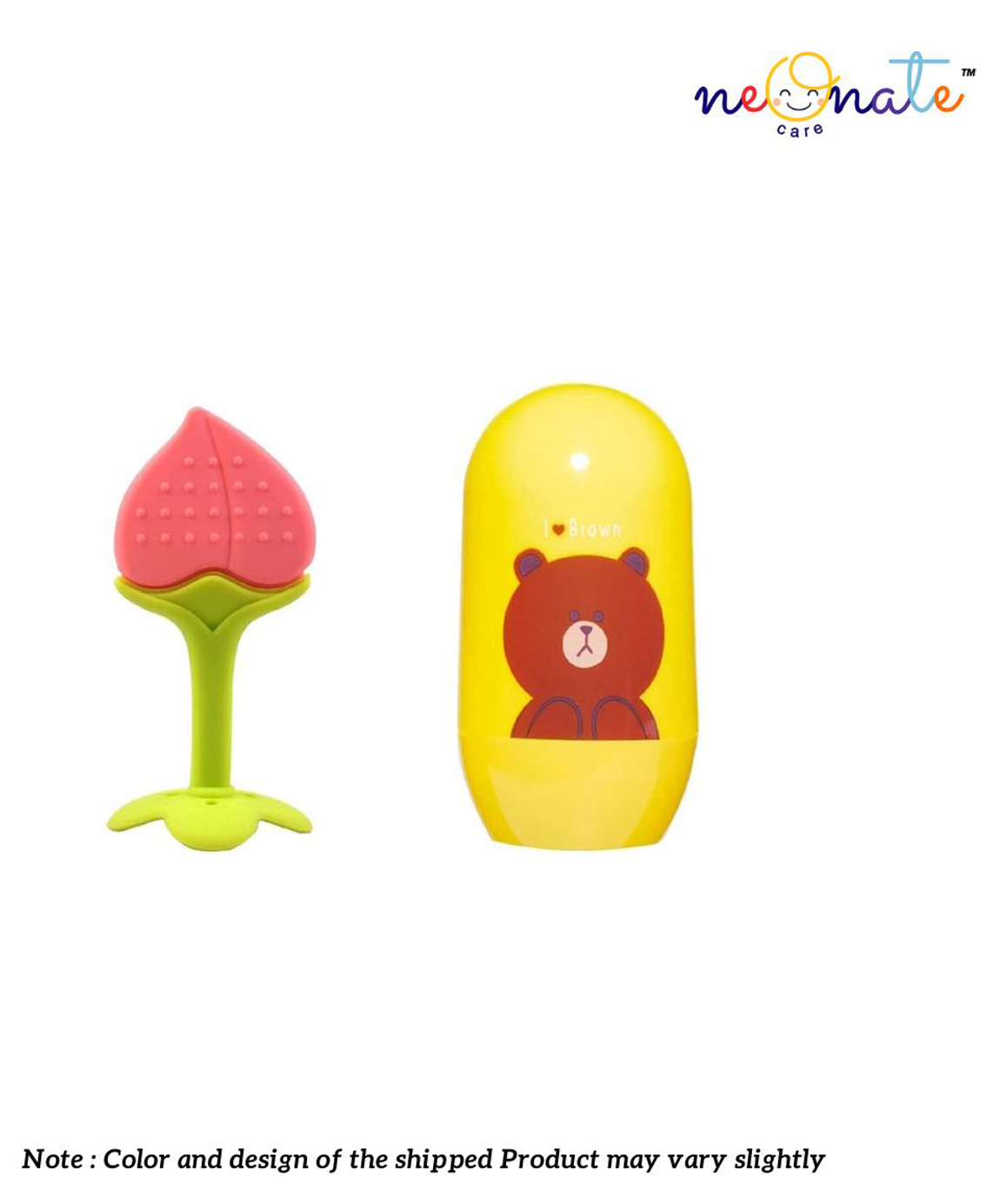 NeonateCare Baby Grooming Kit with Baby Soft Silicone Baby Fruit Shaped Teether Teething Toy for New Borns Toddlers -  ( Green Oval GK -  Peach Fruit teether)( Color and design may vary)-picture-13