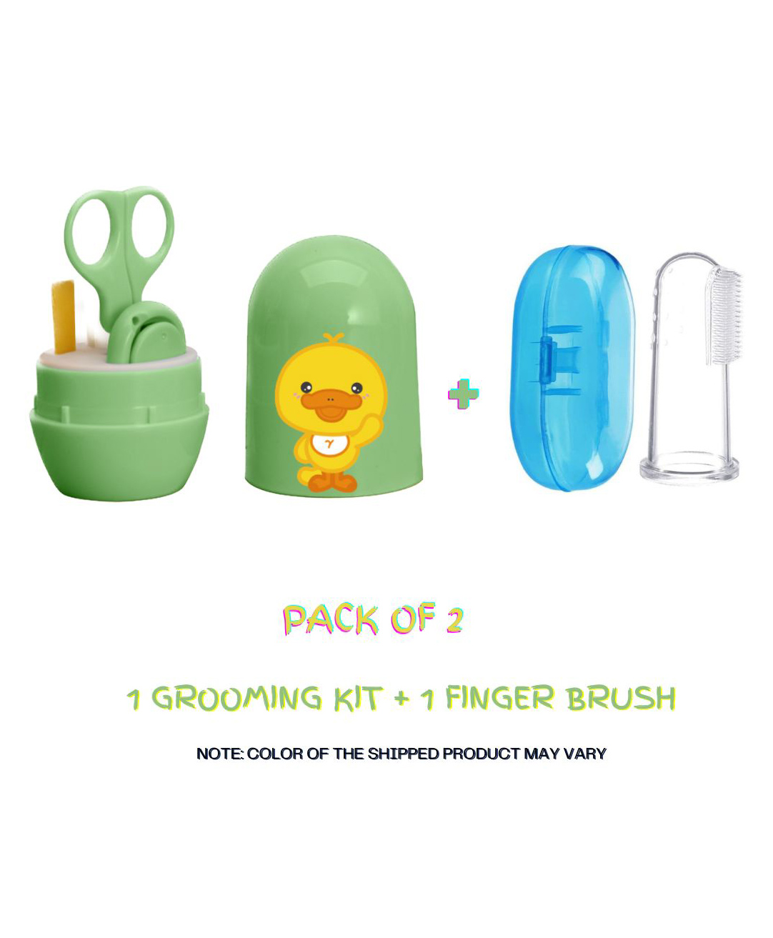 NeonateCare Baby 4 in 1 Grooming Kit & Pedicure Essential Kit with Baby Silicone Soft Bristles Finger Brush for Oral Dental Care  -( Green Oval GK -  Finger Brush)( Color and design may vary)-picture-27