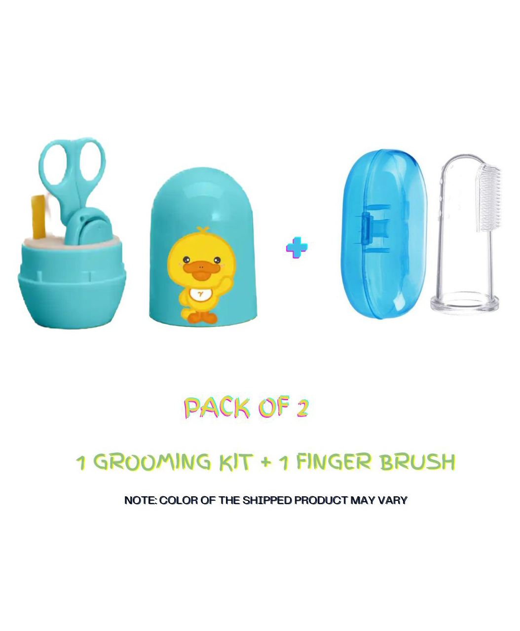 NeonateCare Baby 4 in 1 Grooming Manicure & Pedicure Nail Essential Kit with Baby Silicone Soft Bristles Finger Brush for Oral Dental Care - ( Oval GK -  Finger Brush) - Multicolor ( color and design may vary)-picture-23