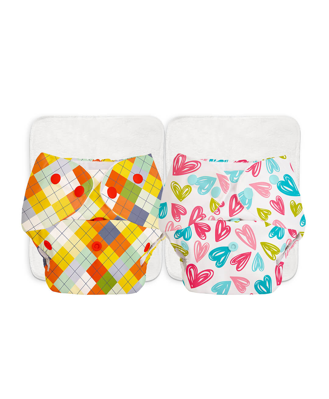 Superbottoms BASIC Washable & Reusable Cloth Diapers, Quick dry high absorption Diapers for Baby (3m-3y) Prefold Style Soaker Insert & Dry Feel Layer On Top Pack of 2 (Color &Print May Vary)-image-47