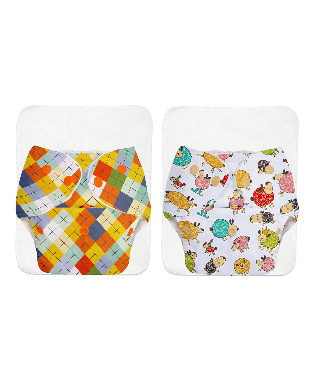 Superbottoms BAsIC Pack of 4 (2 shell & 2 Insert) Cloth Diaper For Baby with Quick Dry Pad - Multicolor-image-23