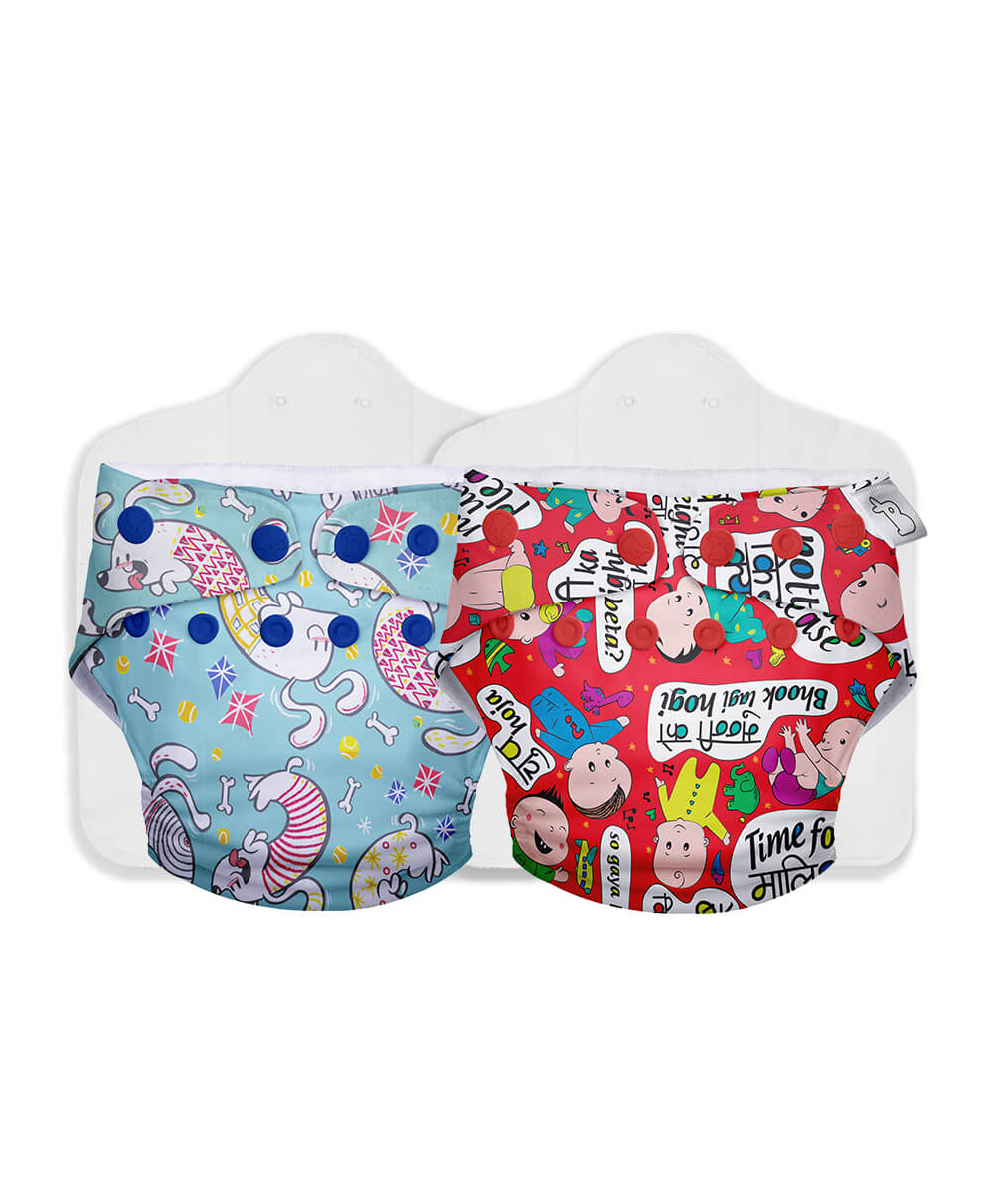 Superbottoms New UNO Freesize Cloth Diaper set of 2 Cloth diaper for Babies Pack of 2 - Multicolor-image-25