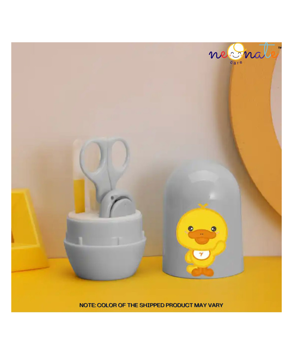 NeonateCare Grooming Kit for Baby Baby Nail Clippers Kit 4-in-1 Baby Manicure & Pedicure Grooming Set with Cute Protective Case (Oval GK) - Grey( Color and design may vary)-image-4